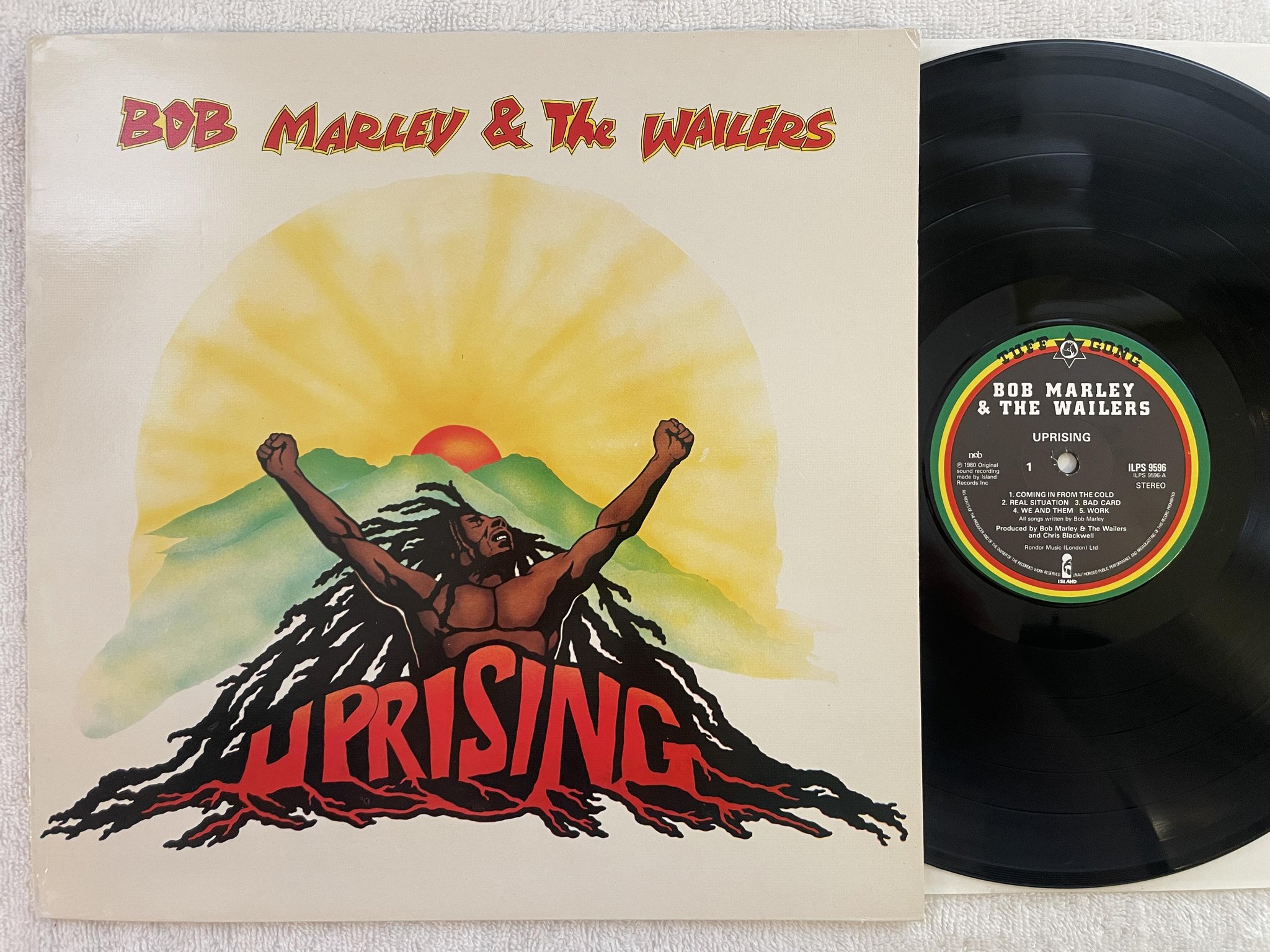 Omslagsbild för skivan BOB MARLEY & THE WAILERS uprising LP -80 ncb ISLAND ILPS 9596