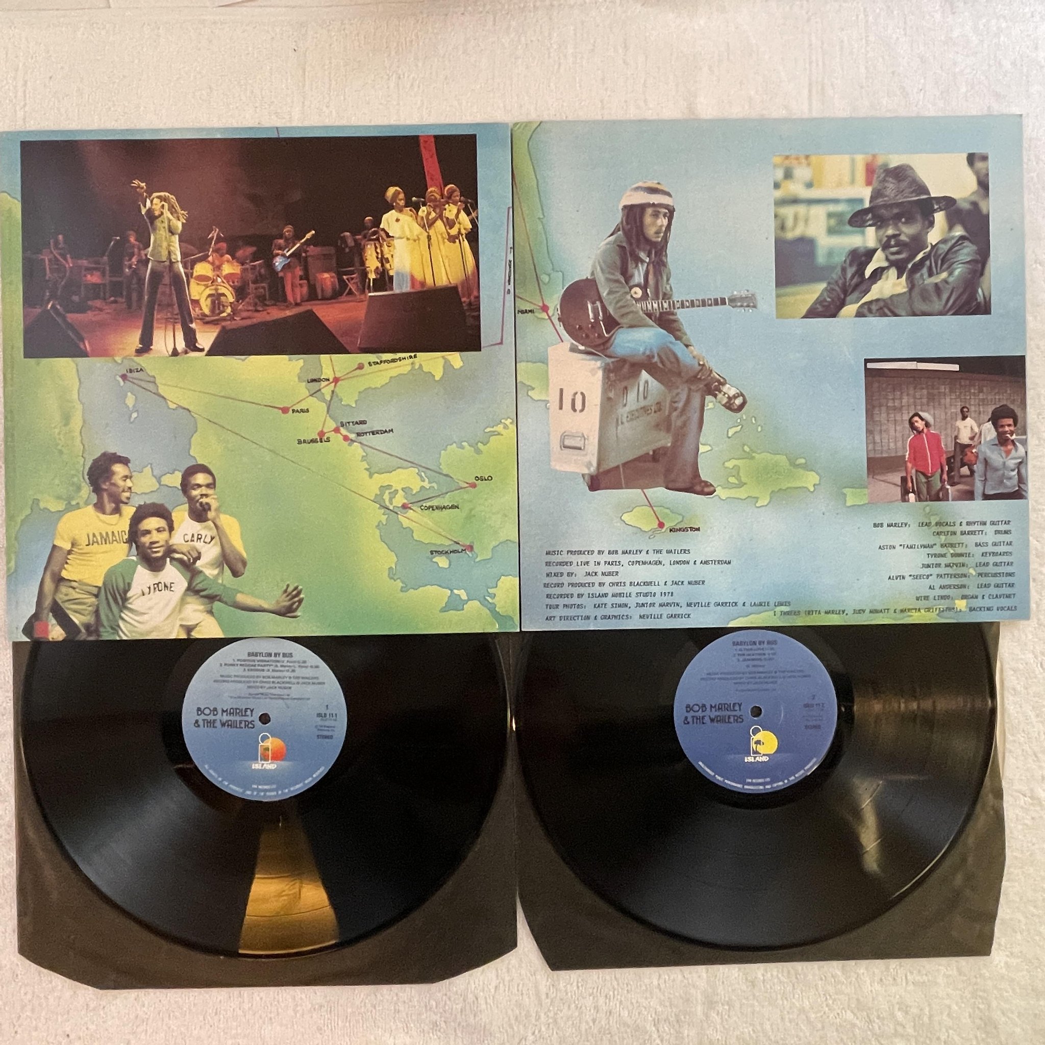Omslagsbild för skivan BOB MARLEY & THE WAILERS Babylon by bus 2xLP -78 ISLAND ISLD 11