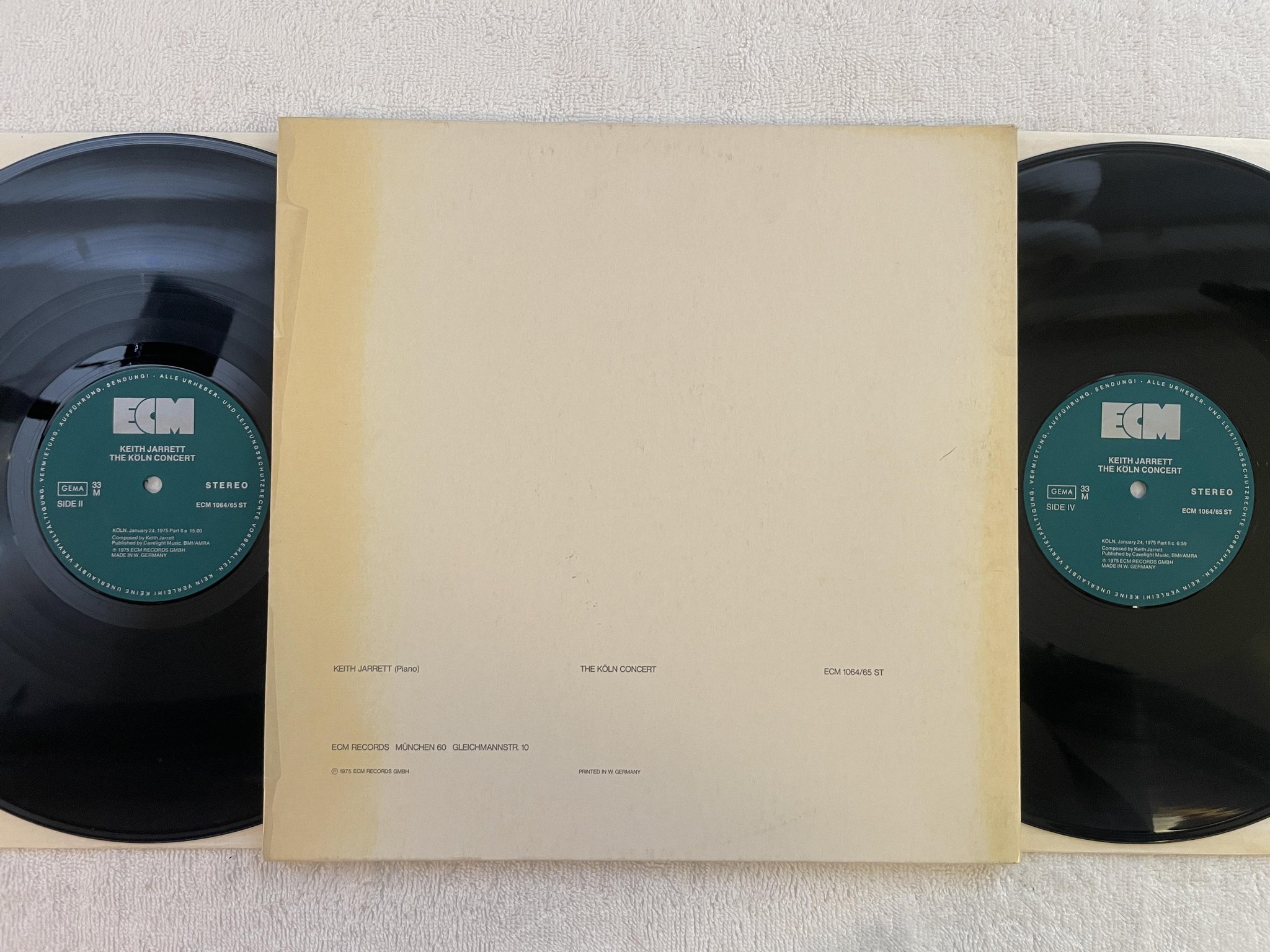 Omslagsbild för skivan KEITH JARRETT the Köln concerts 2xLP -77 Ger ECM 1064/65 ST