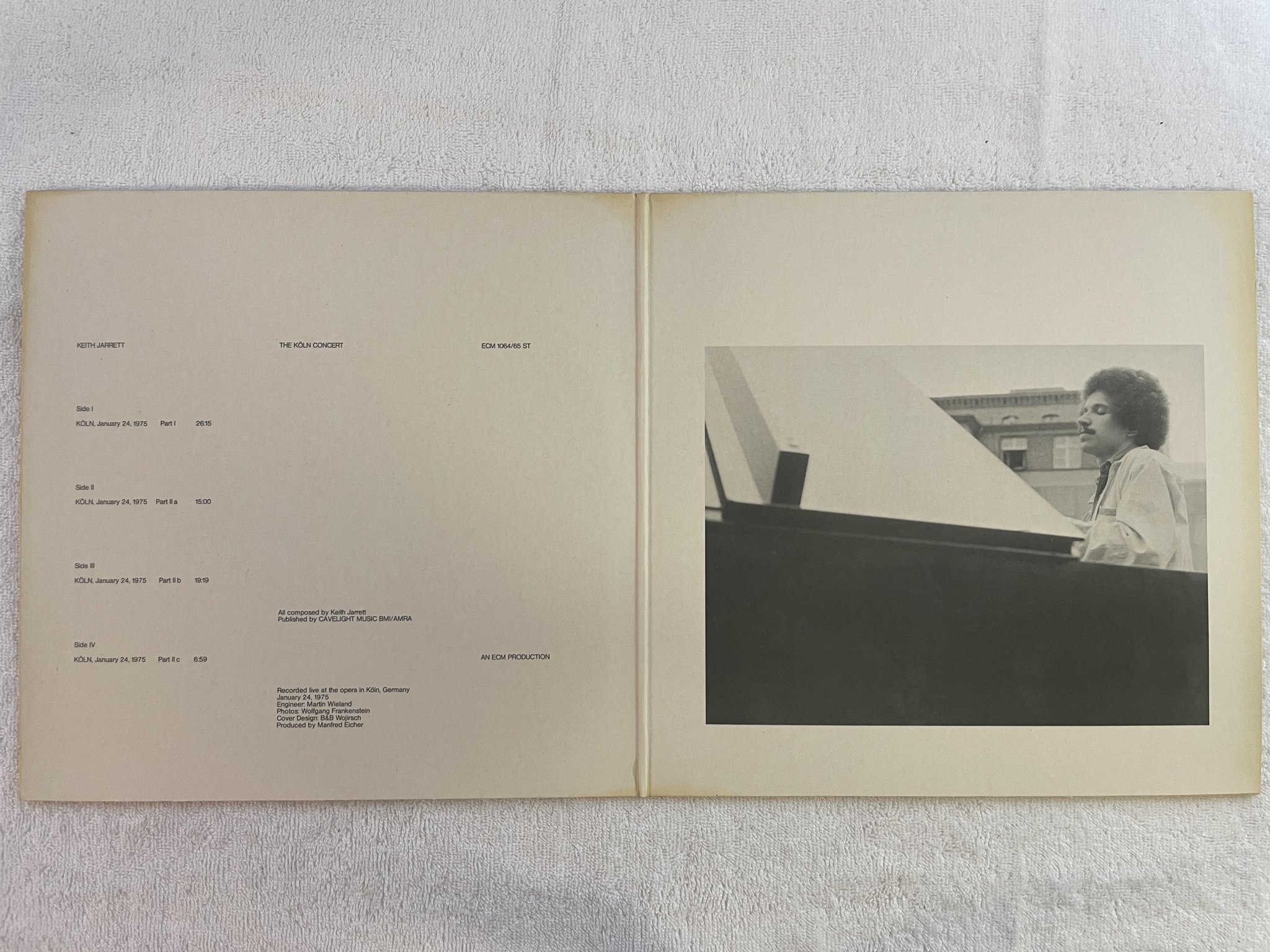 Omslagsbild för skivan KEITH JARRETT the Köln concerts 2xLP -77 Ger ECM 1064/65 ST
