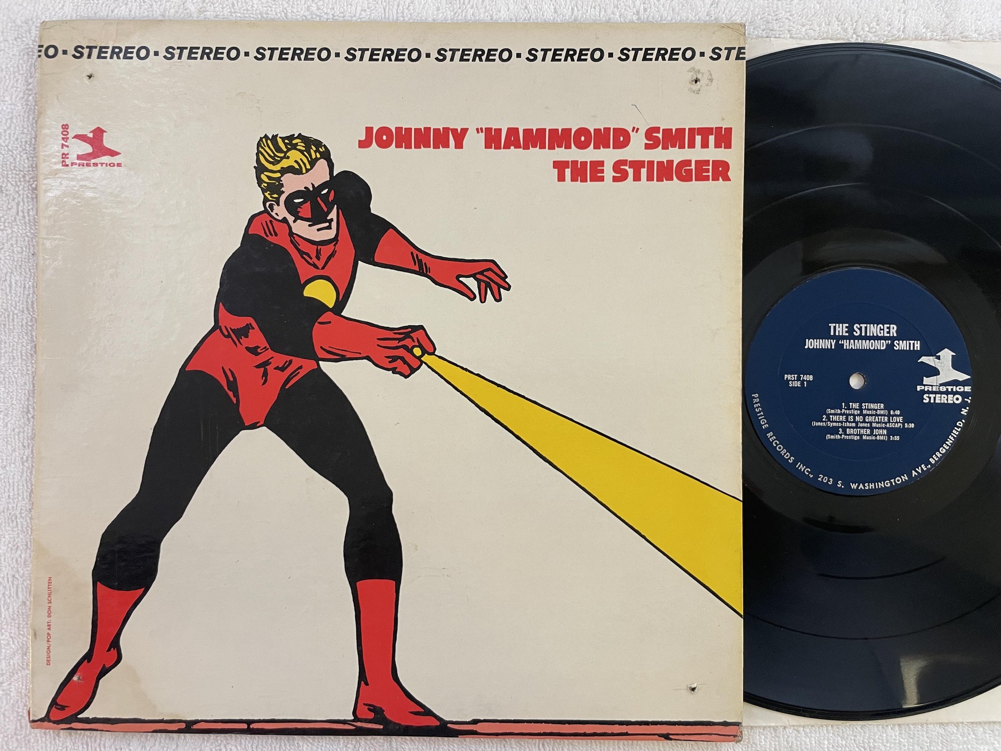 Omslagsbild för skivan JOHNNY "HAMMOND" SMITH the stinger LP -65 US PRESTIGE PR 7408