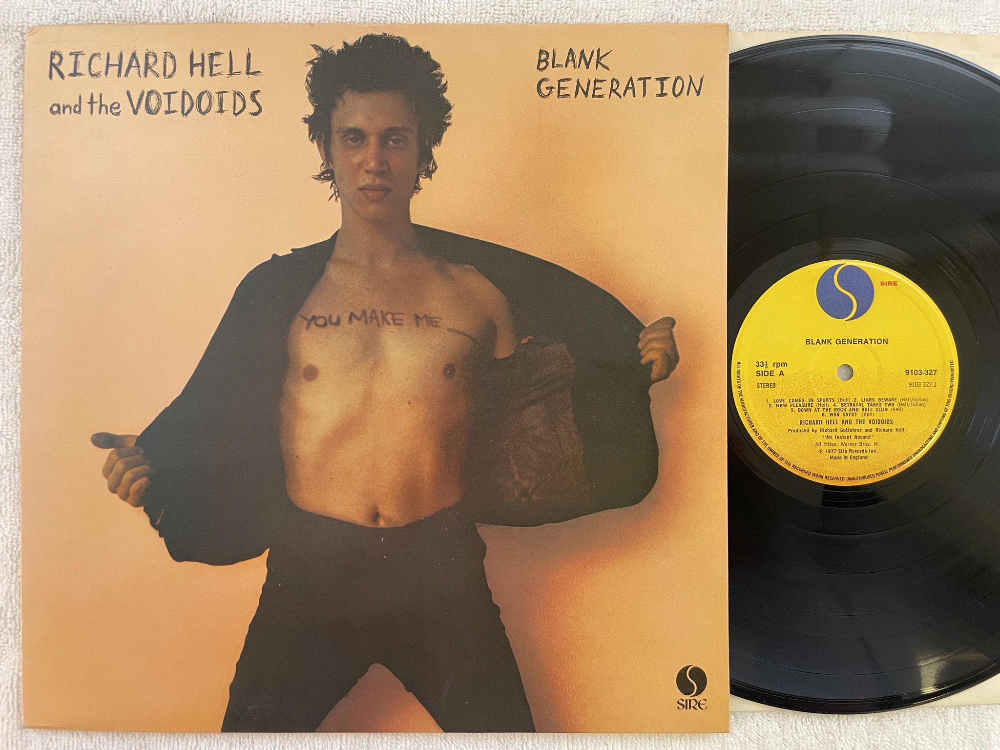 Omslagsbild för skivan RICHARD HELL & THE VOIDOIDS blank generation LP -77 UK SIRE 9103-327