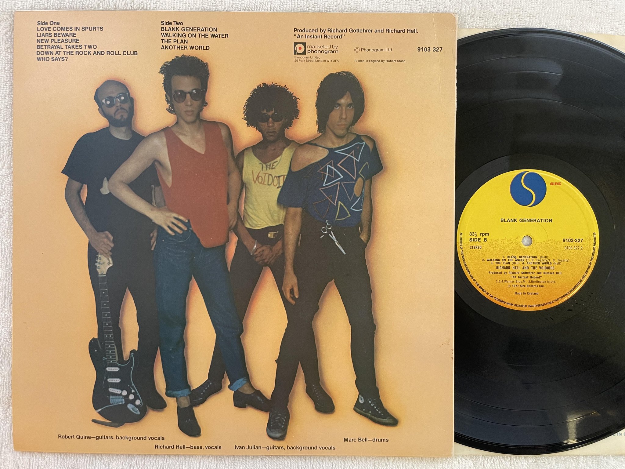 Omslagsbild för skivan RICHARD HELL & THE VOIDOIDS blank generation LP -77 UK SIRE 9103-327