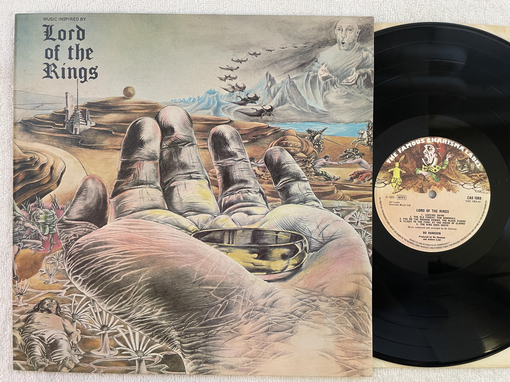 Omslagsbild för skivan BO HANSSON lord of the rings LP -72 UK THE FAMOUS CHARISMA CAS 1059