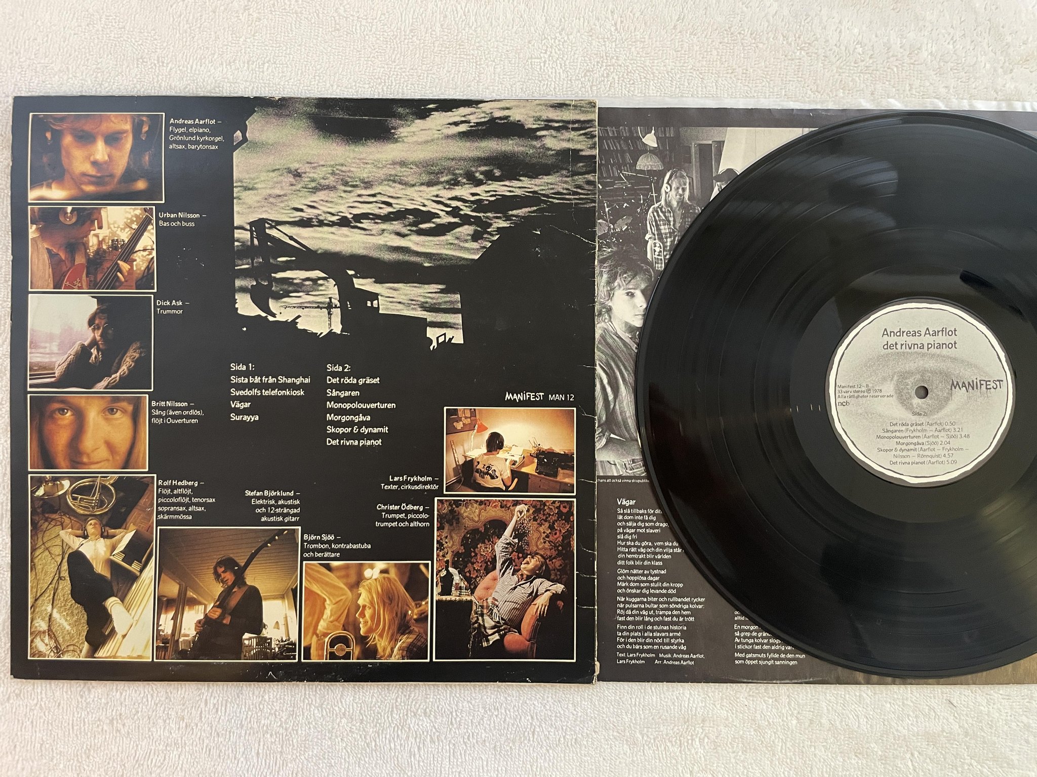 Omslagsbild för skivan ANDREAS AARFLOT det rivna pianot LP -78 Swe MANIFEST 12