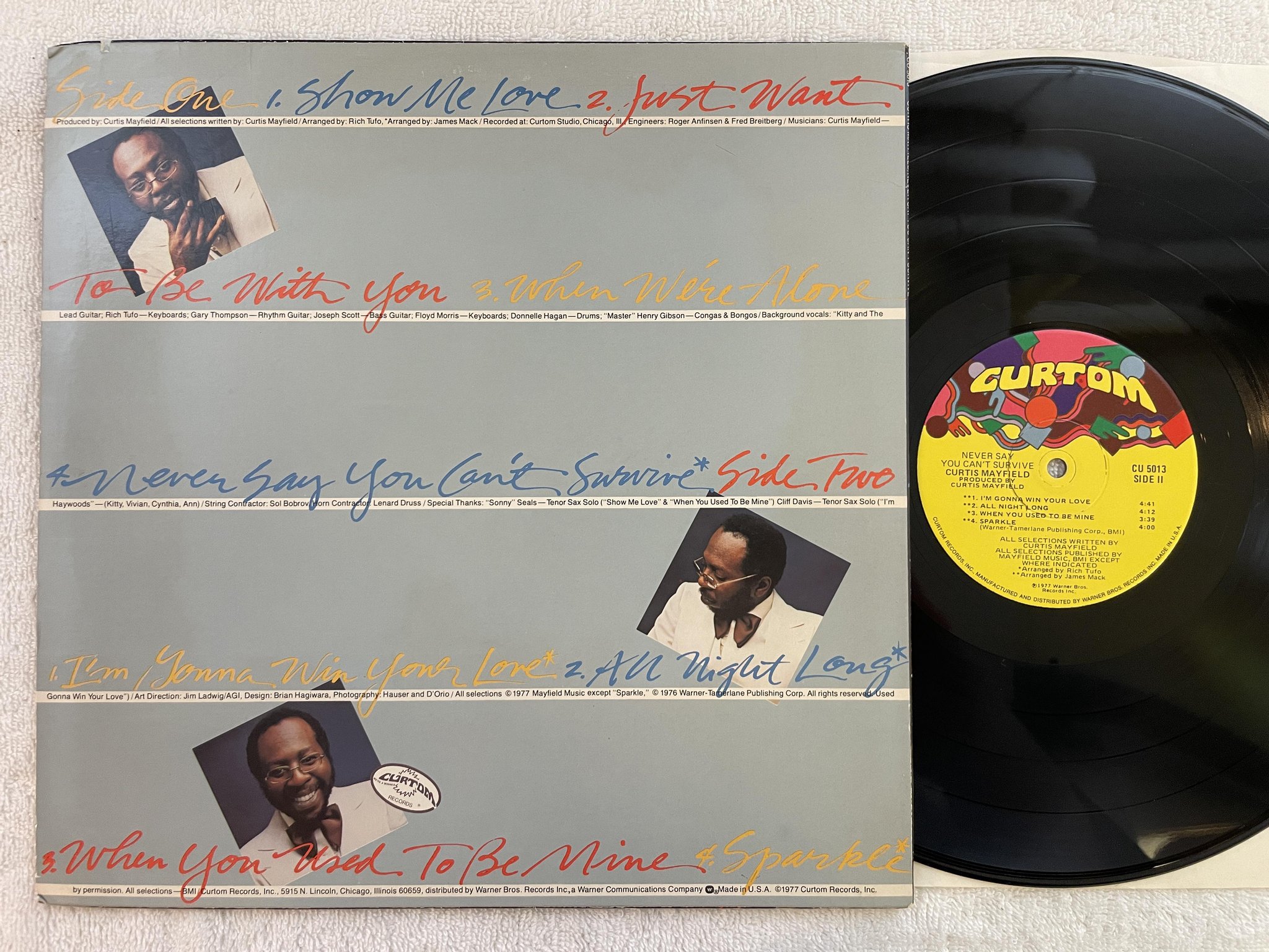 Omslagsbild för skivan CURTIIS MAYFIELD never say you can't survive LP -77 US CURTOM CU 5013