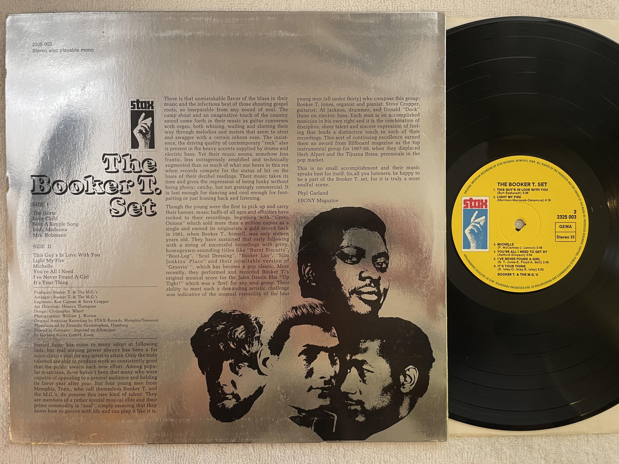 Omslagsbild för skivan THE BOOKER T SET LP Ger STAX 2325 003