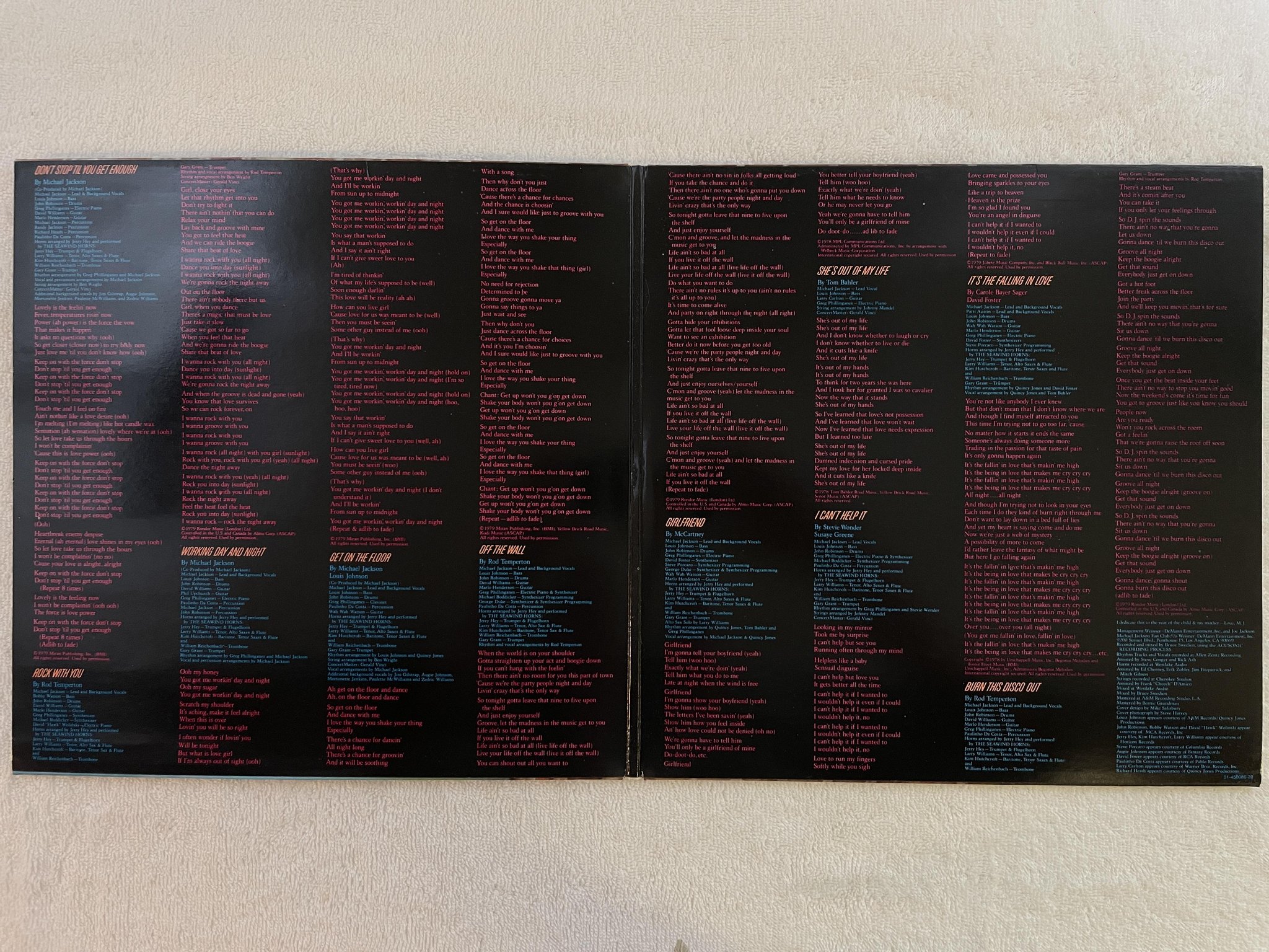 Omslagsbild för skivan MICHAEL JACKSON off the wall LP -79 Hol EPIC 4500861 *** disco magic ***