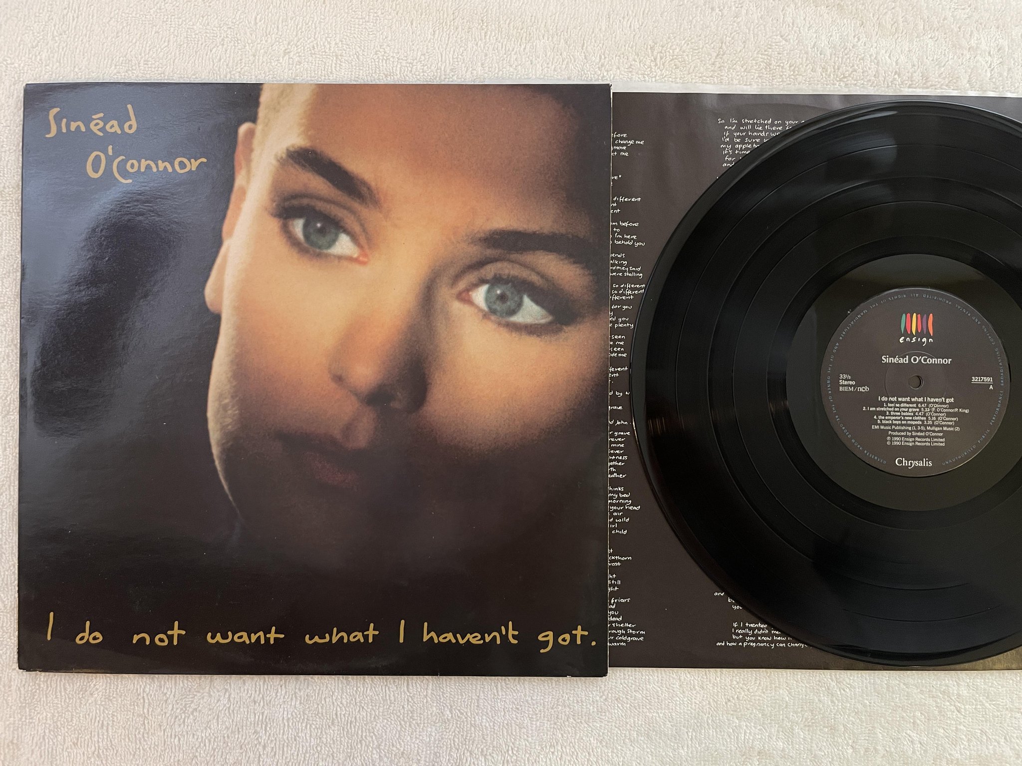 Omslagsbild för skivan SINEAD O'CONNOR I do not want what I haven't got LP -90 ncb ENSIGN 3217591