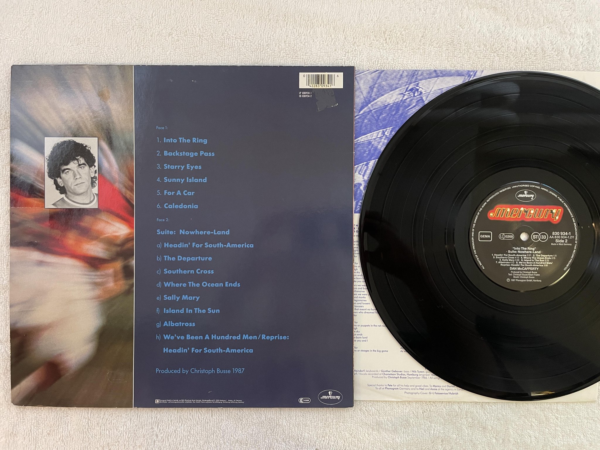 Omslagsbild för skivan DAN McCAFFERTY into the ring LP -87 Ger MERCURY 830934-1