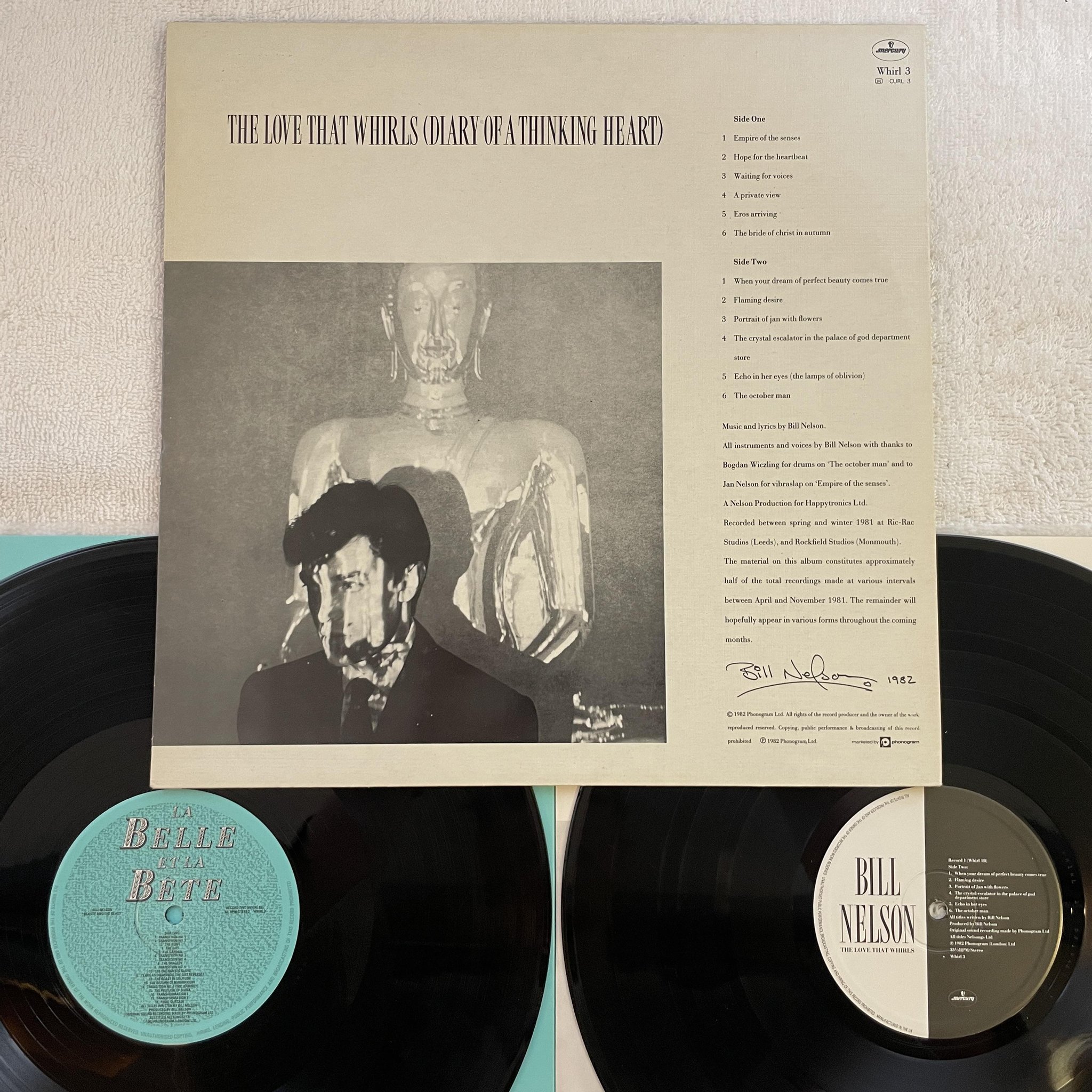 Omslagsbild för skivan BILL NELSON the love that whirls 2xLP -82 UK MERCURY WHIRL 3