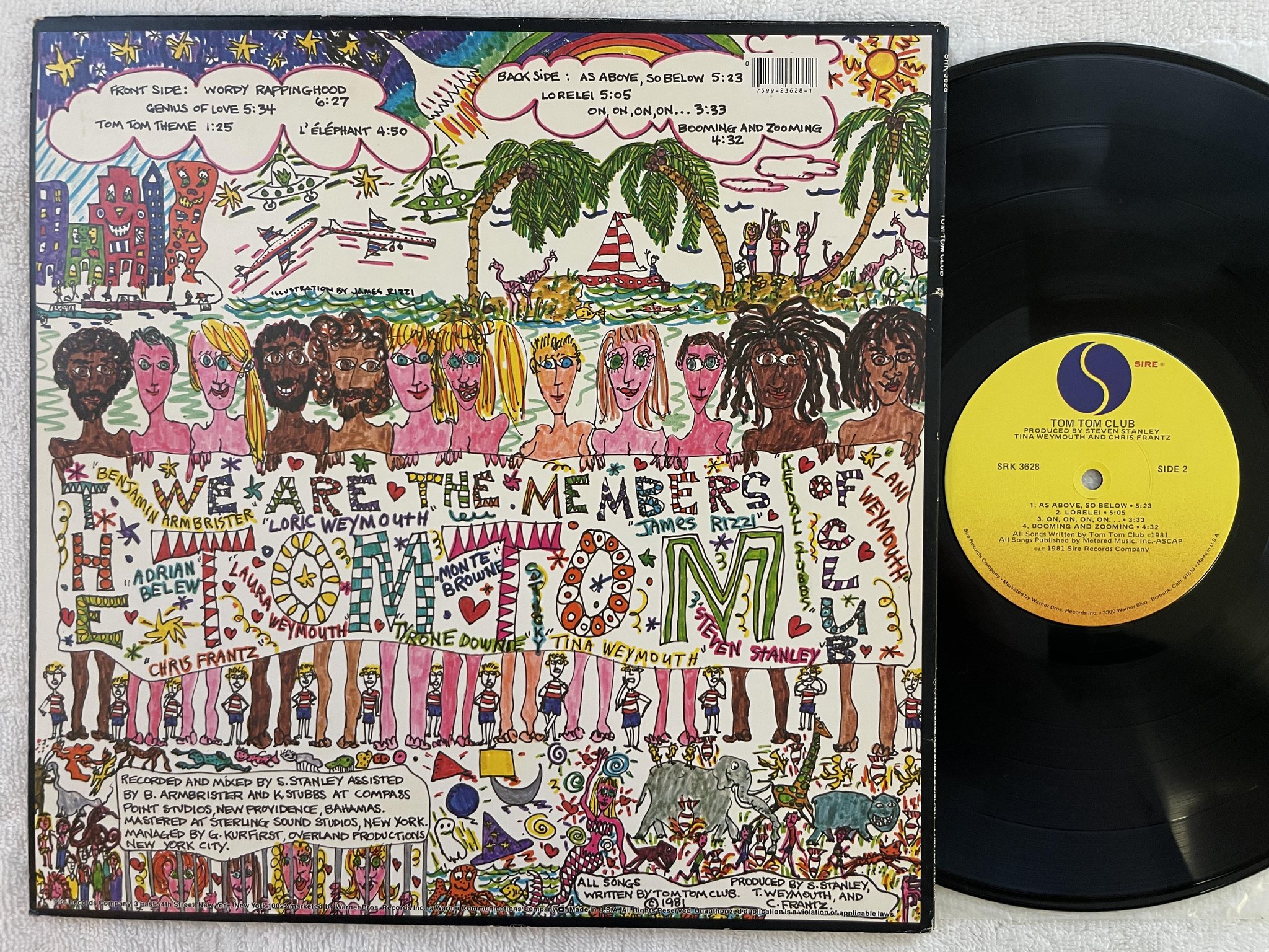 Omslagsbild för skivan TOM TOM CLUB s/t LP -81 US SIRE SRK 3628 ** Genius of love ***