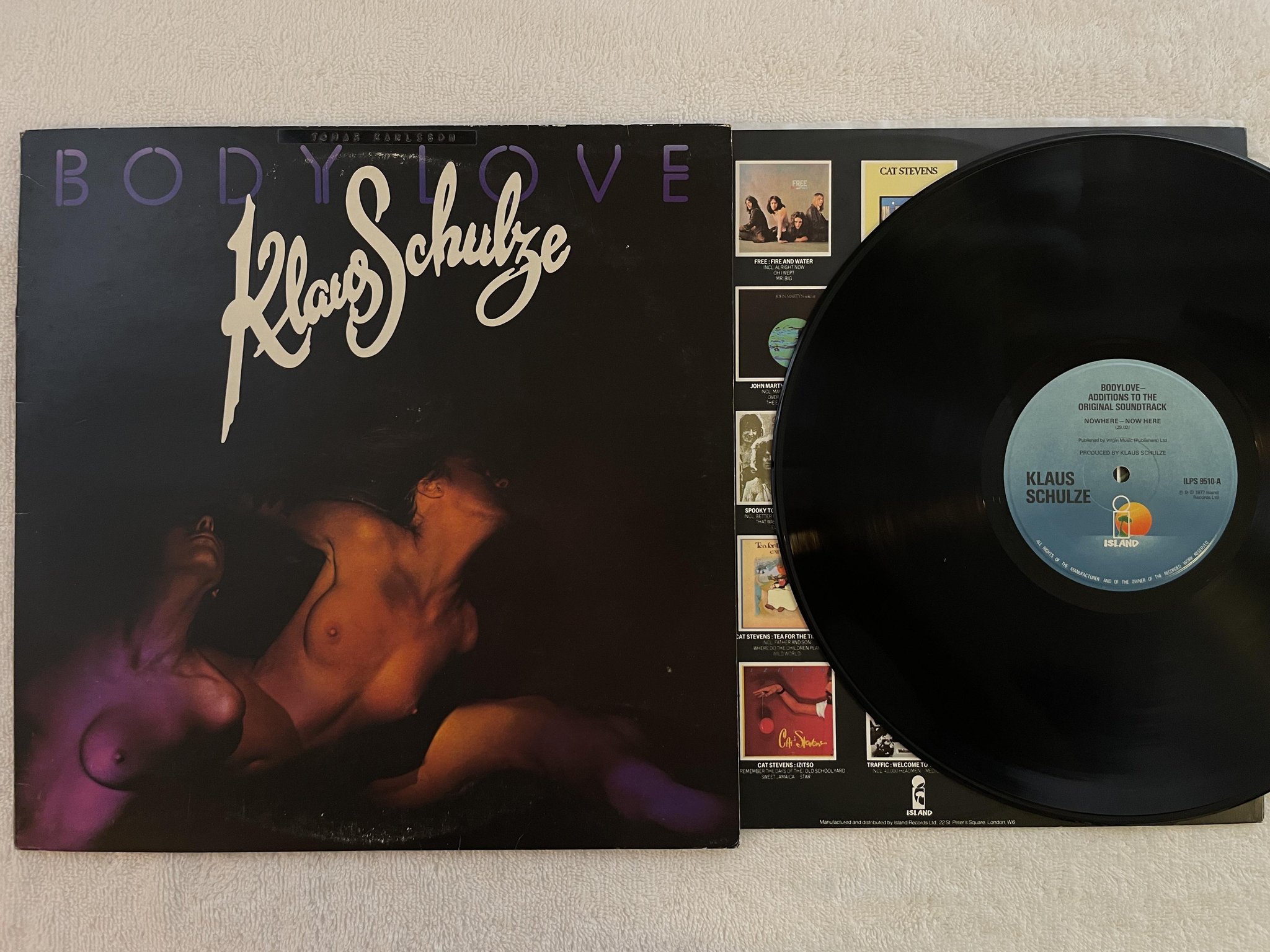 Omslagsbild för skivan KLAUS SCHULZE body ove LP -77 ISLAND ILPS 9510