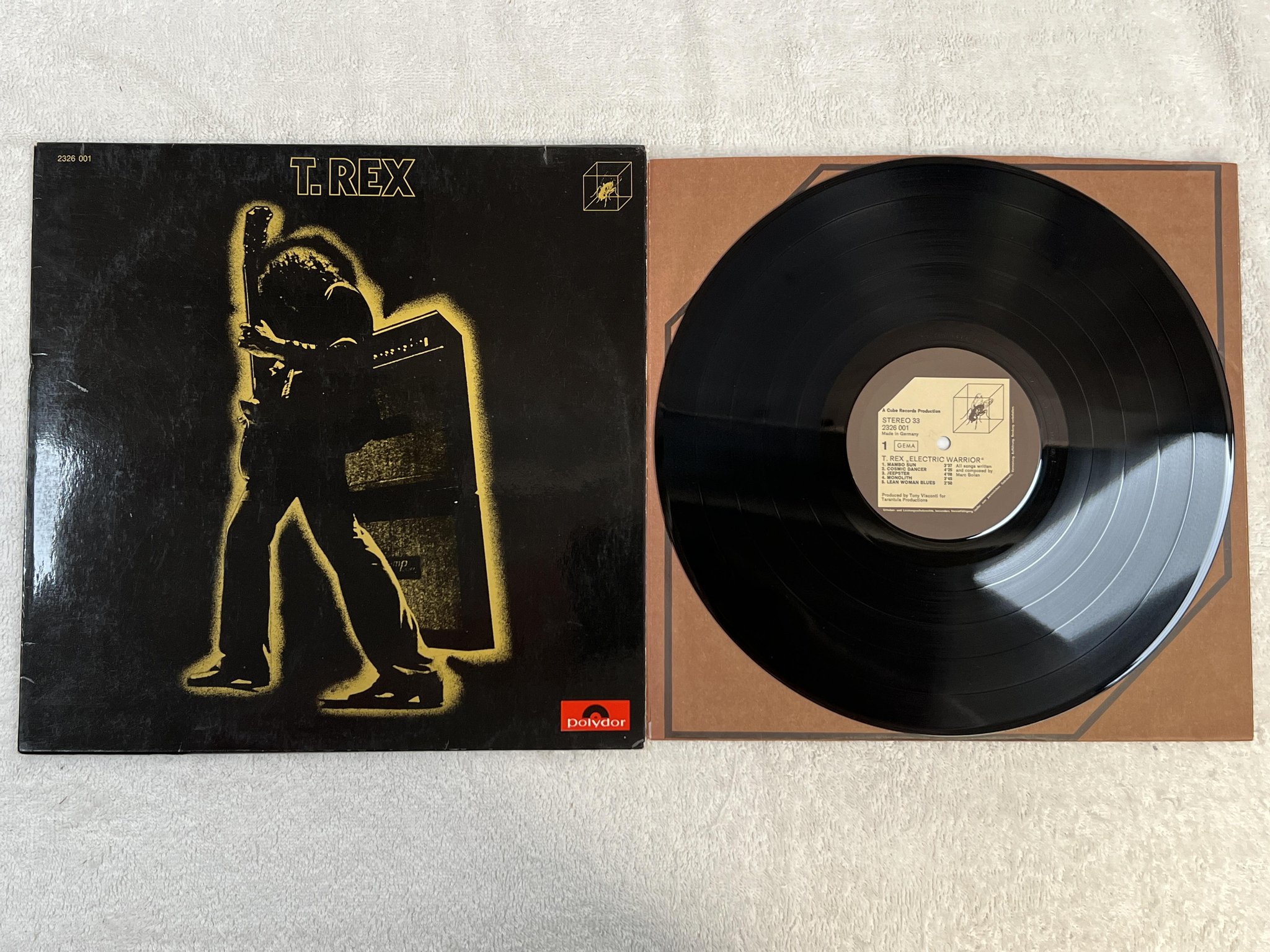 Omslagsbild för skivan T. REX electric warrior LP -72 Ger CUBE 2326 001