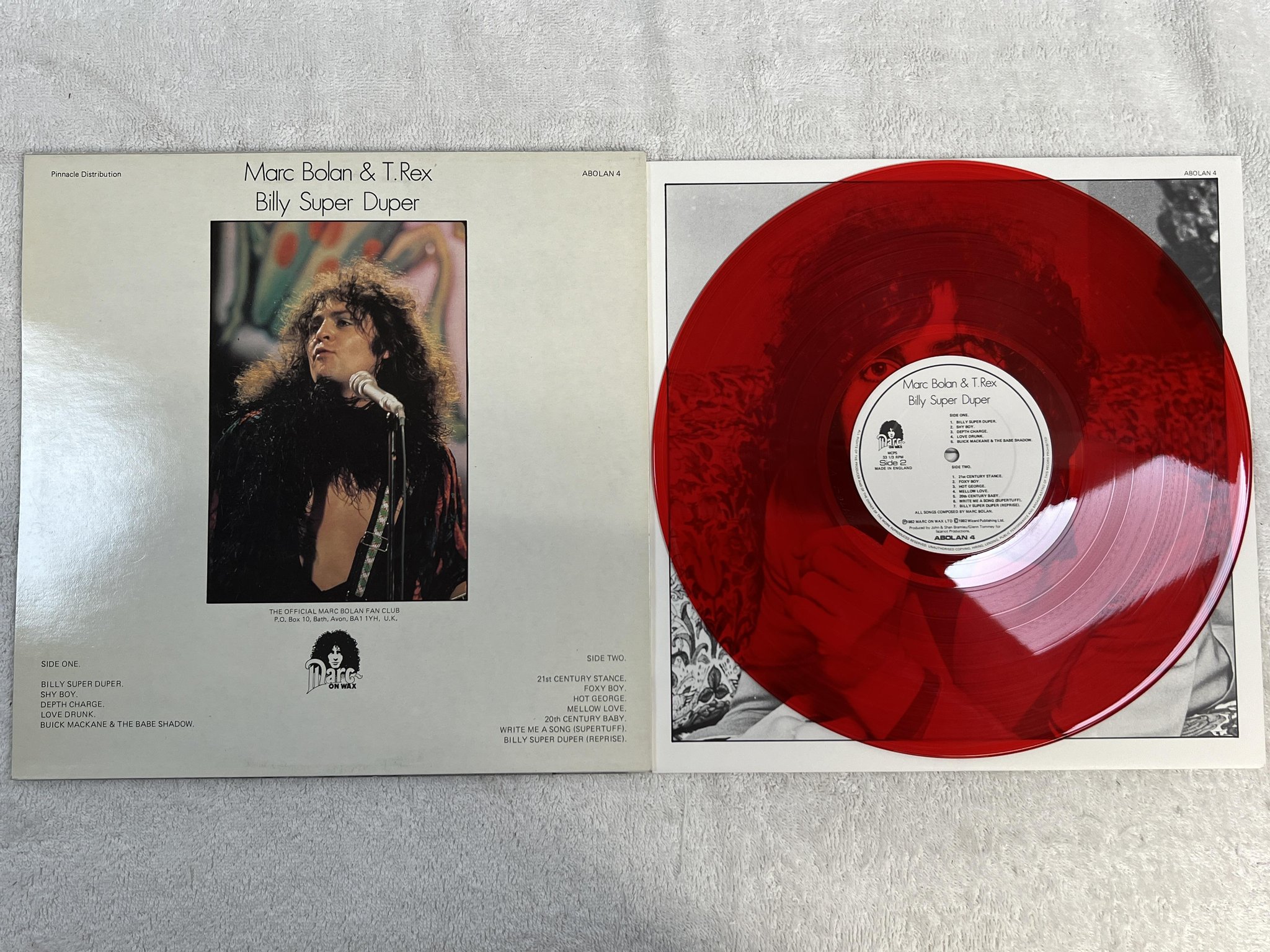 Omslagsbild för skivan MARC BOLAN & T. REX Billy super duper LP -82 UK MARC ON WAX ABOLAN 4