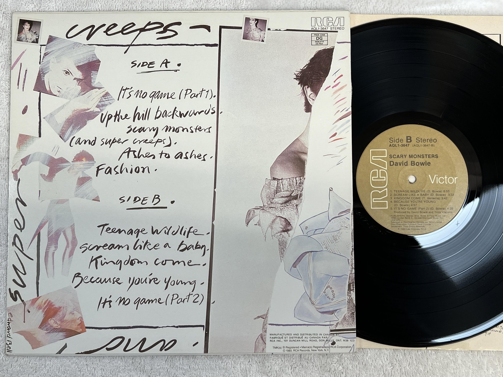 Omslagsbild för skivan DAVID BOWIE scary monsters LP -80 Can RCA AQL1-3647