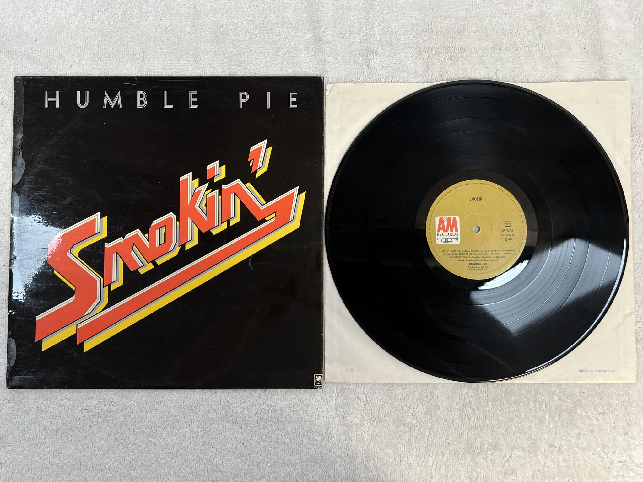 Omslagsbild för skivan HUMBLE PIE smokin' LP -72 ncb A&M SP 4342
