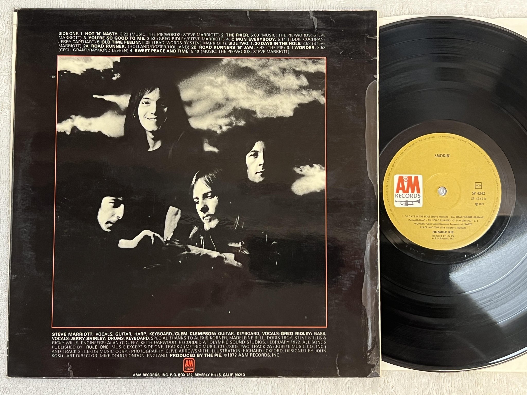 Omslagsbild för skivan HUMBLE PIE smokin' LP -72 ncb A&M SP 4342