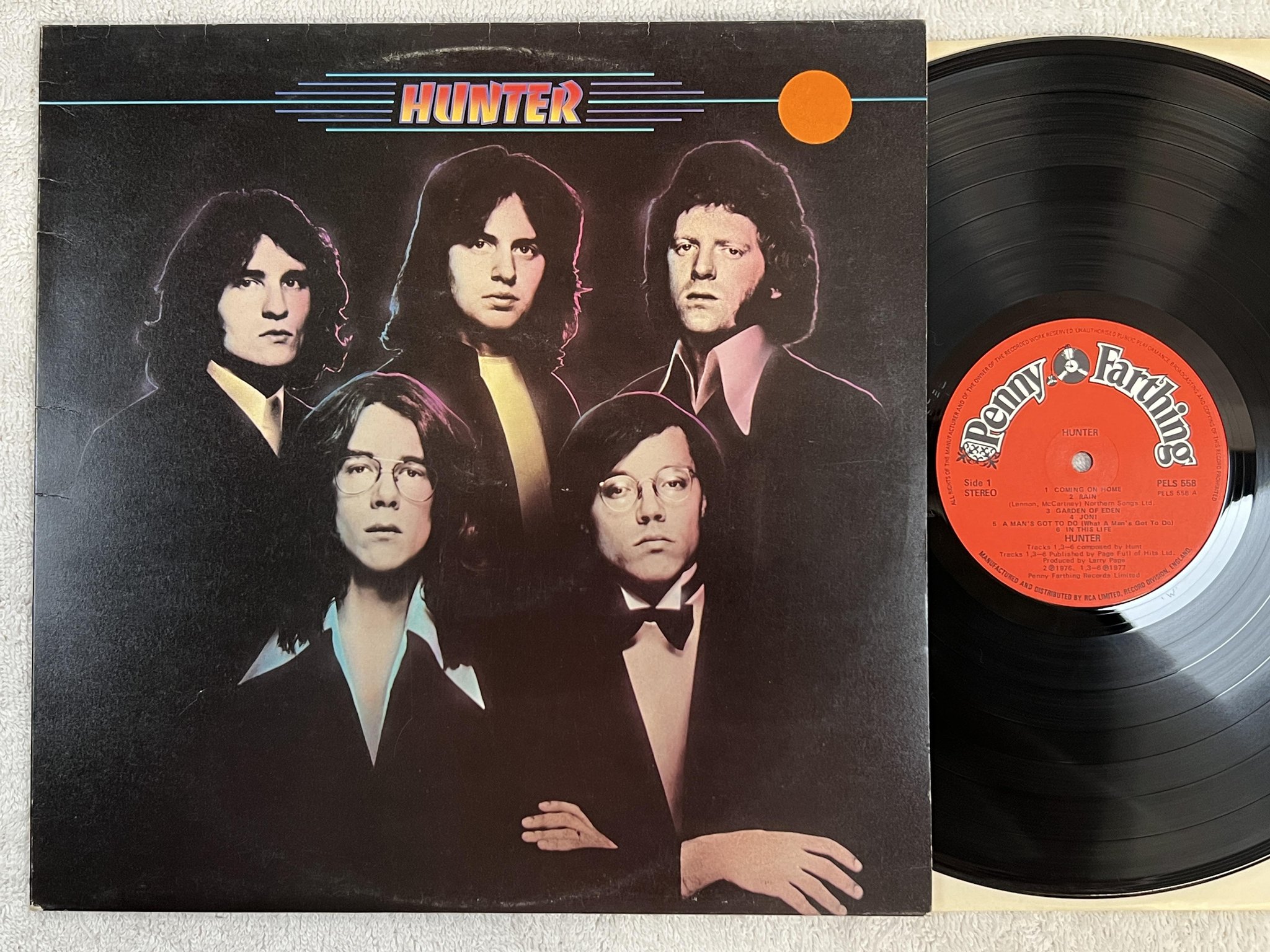 Omslagsbild för skivan HUNTER s/t LP -77 UK PENNY FARTHING PELS 558
