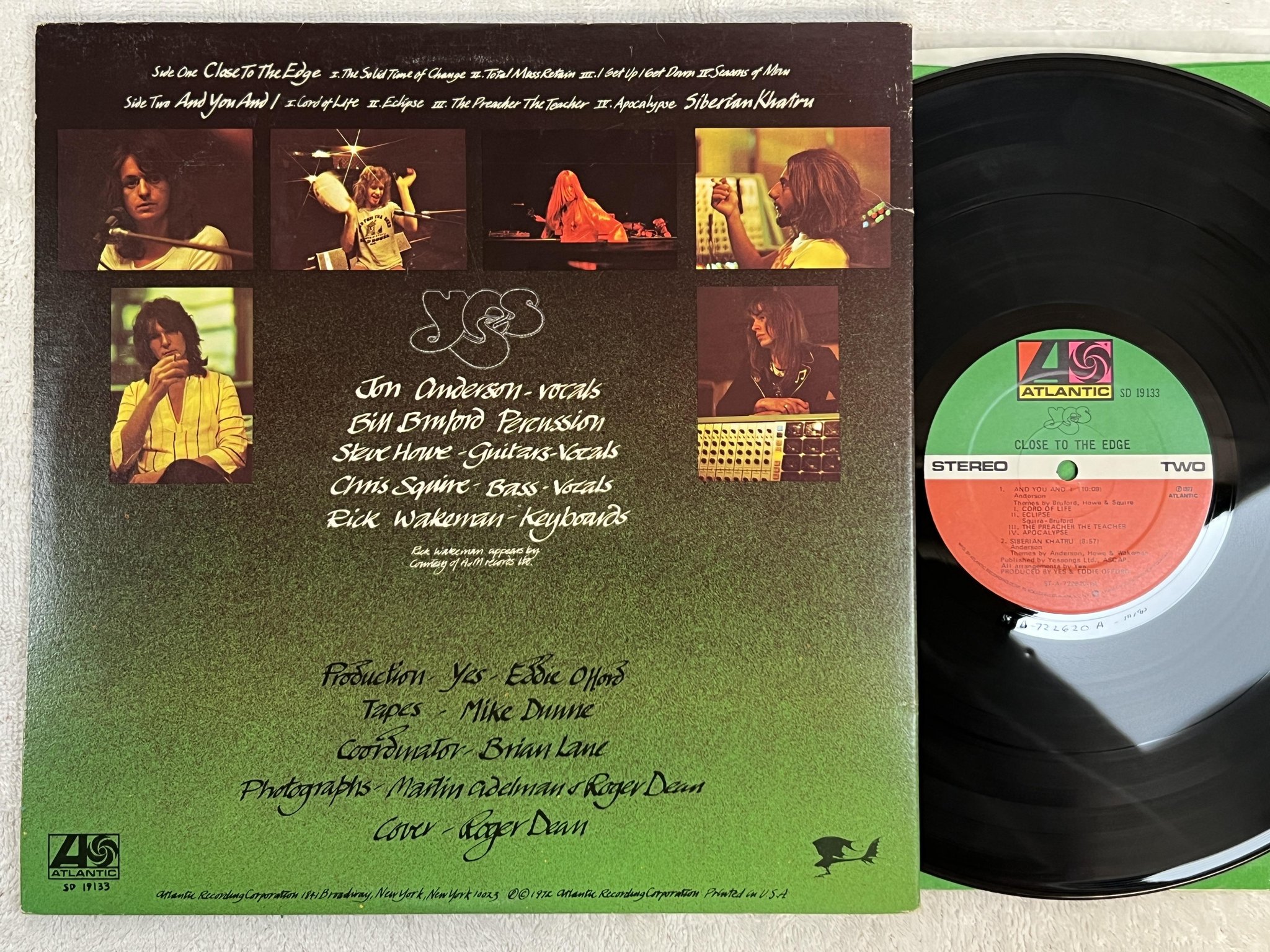 Omslagsbild för skivan YES close to the edge LP -72 US ATLANTIC SD 19133