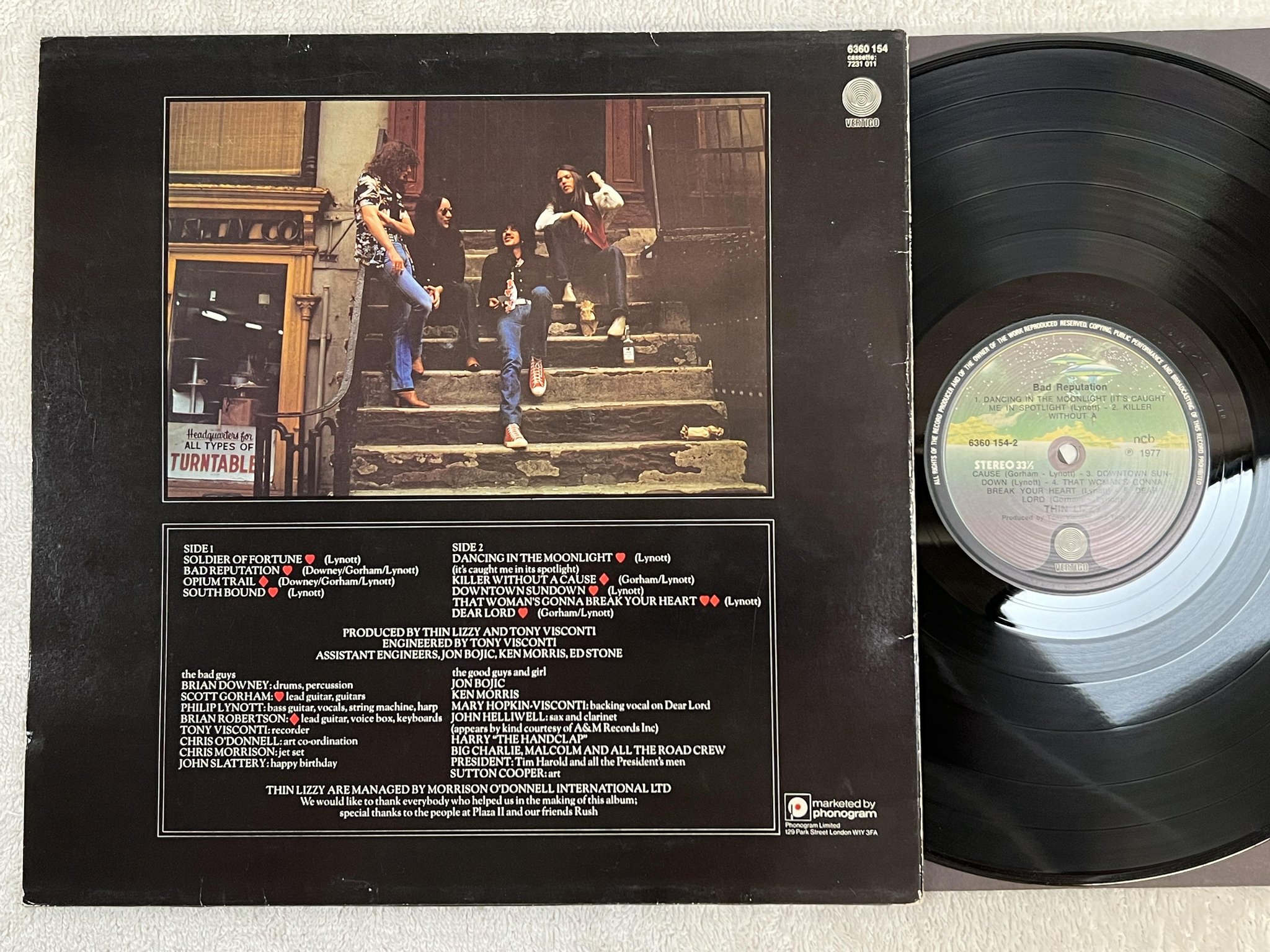 Omslagsbild för skivan THIN LIZZY bad reputation LP -77 ncb VERTIGO 6360154-1