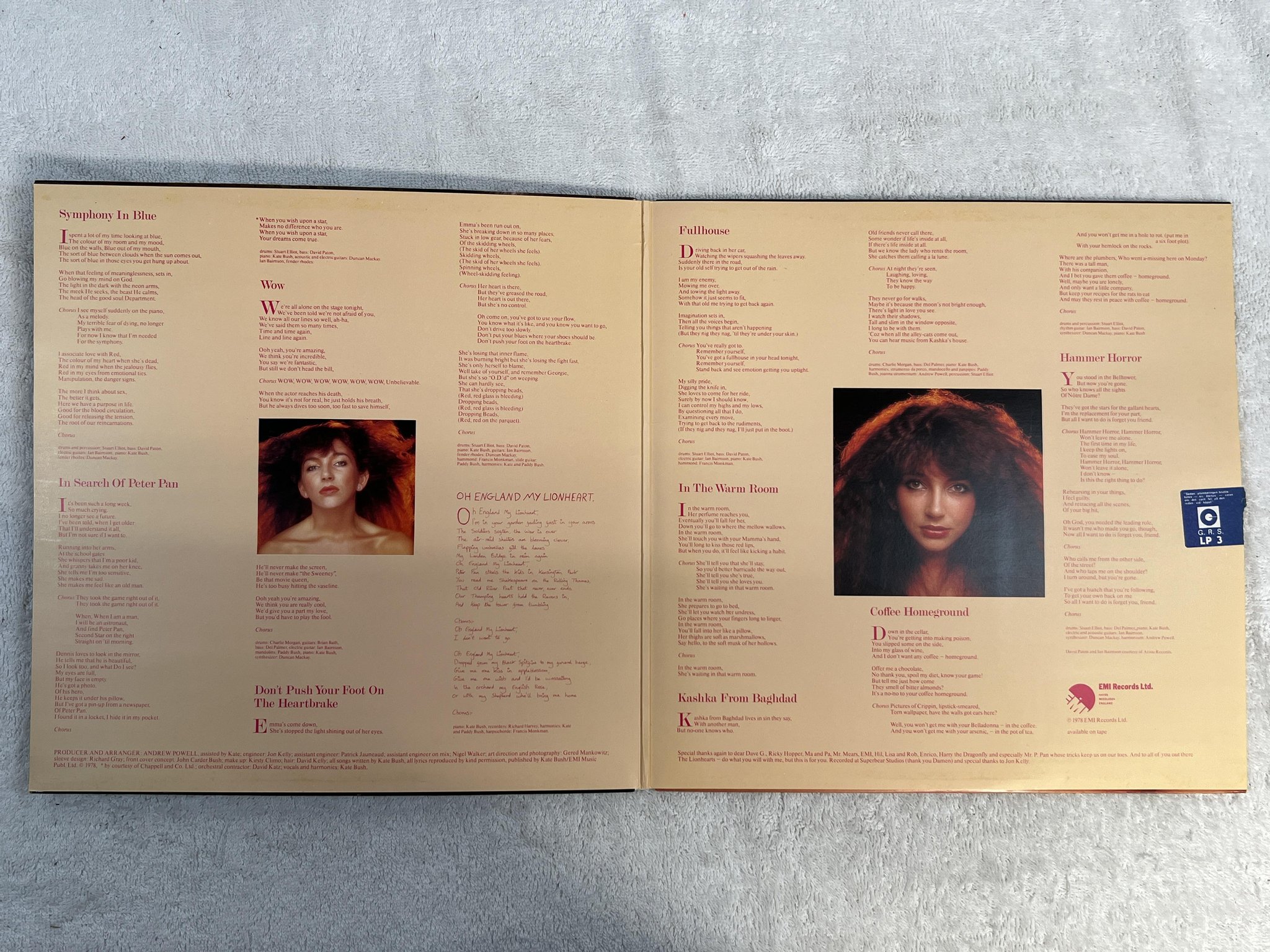 Omslagsbild för skivan KATE BUSH lionheart LP -78 ncb EMI 7C 064-06859
