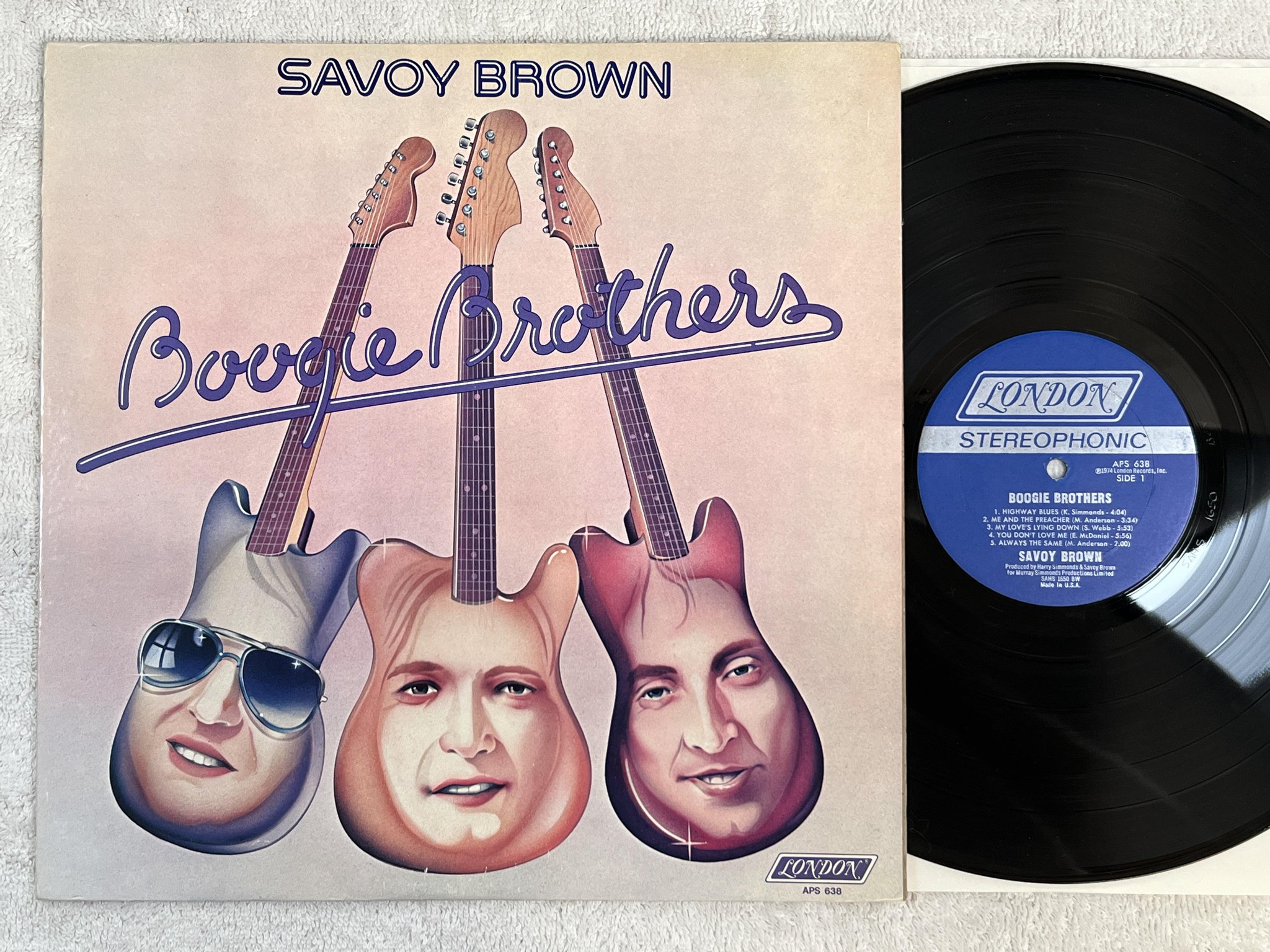 Omslagsbild för skivan SAVOY BROWN boogie brothers LP -74 US LONDON APS 638