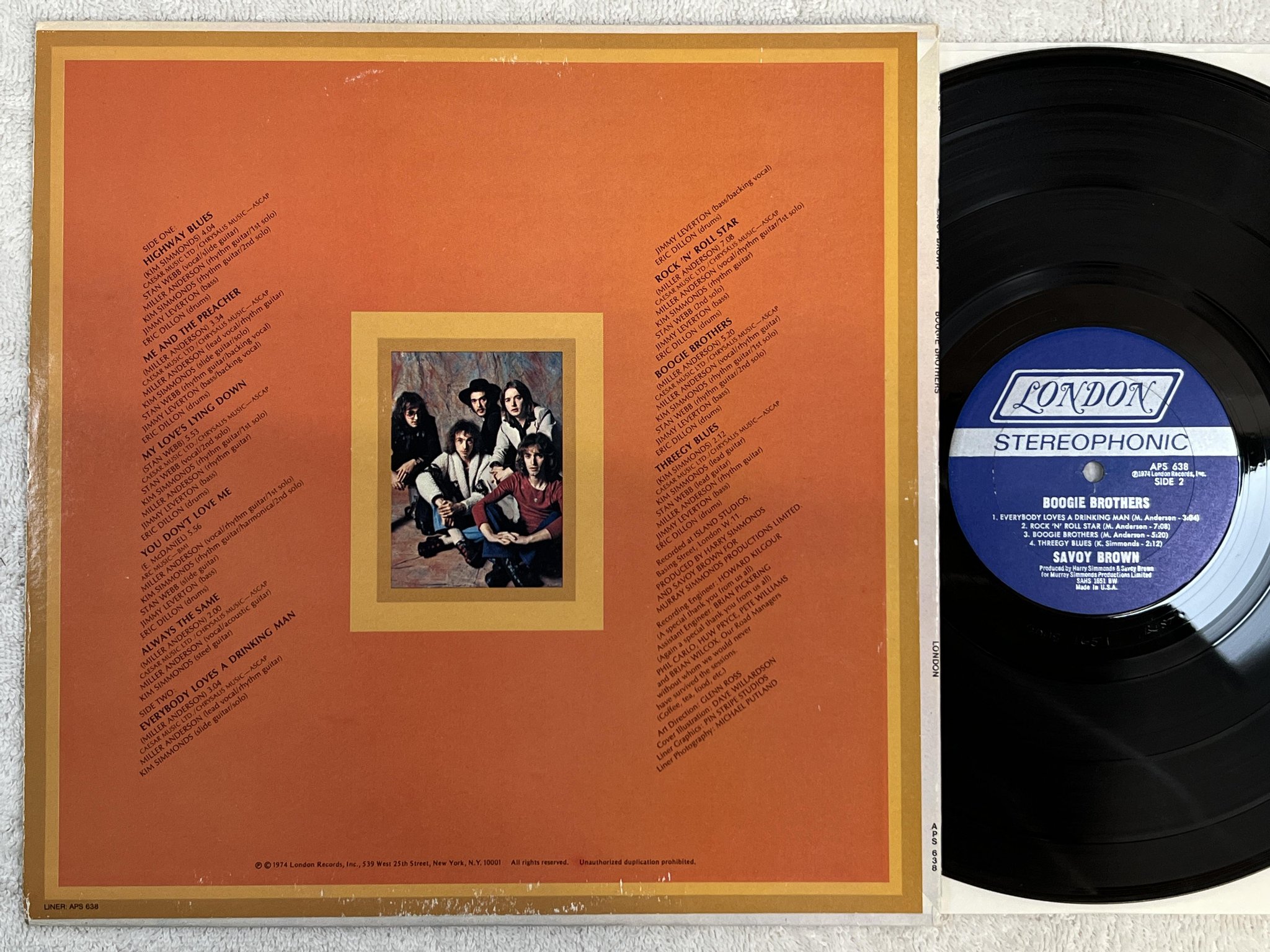 Omslagsbild för skivan SAVOY BROWN boogie brothers LP -74 US LONDON APS 638