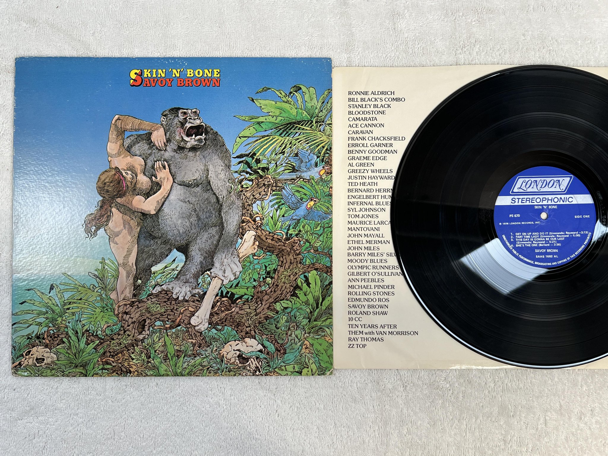 Omslagsbild för skivan SAVOY BROWN skin n bone LP -76 US LONDON PS 670