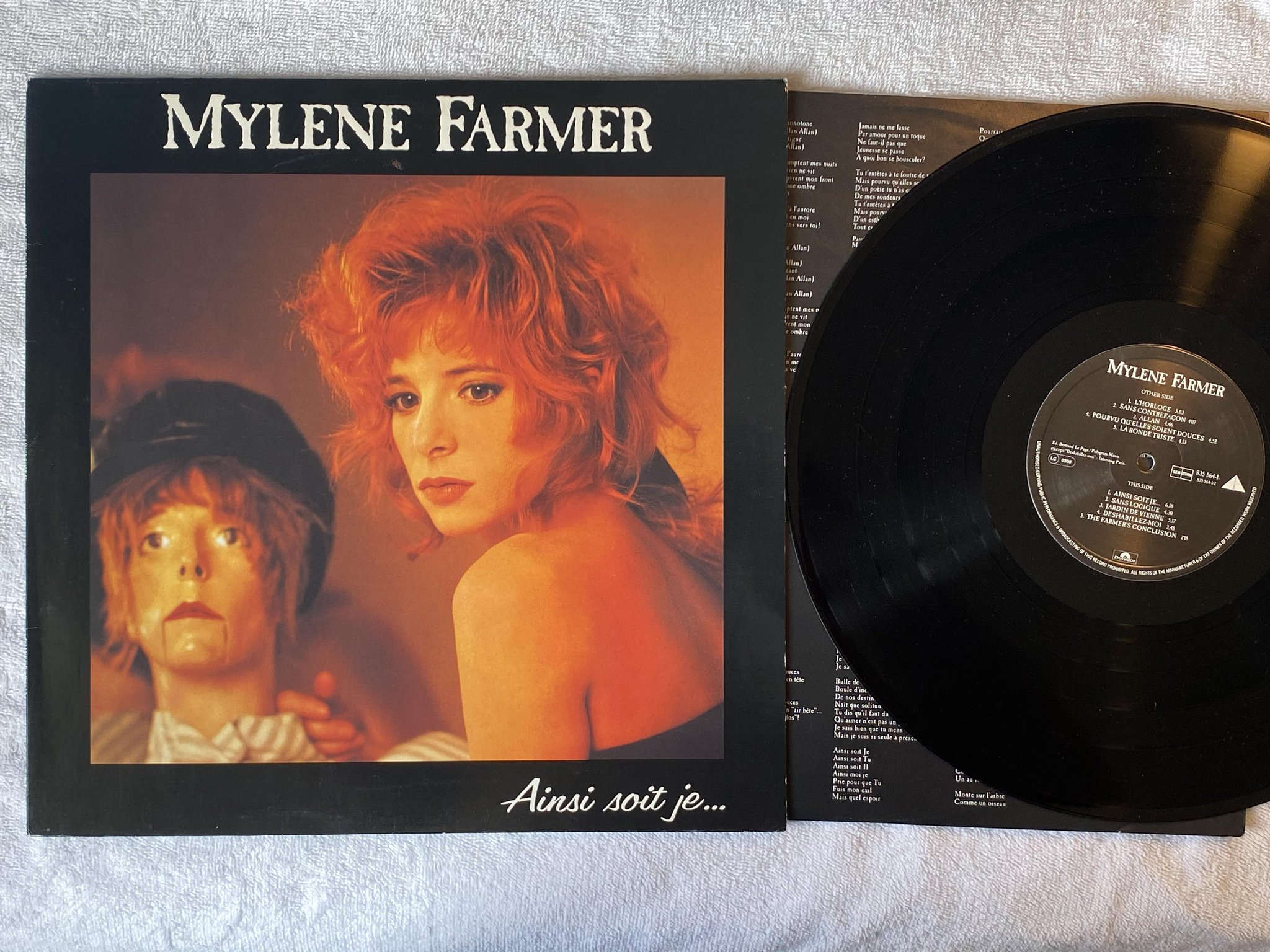 Omslagsbild för skivan MYLENE FARMER Ainsi Soit Je...LP -88 Hol POLYDOR 835 564-1 *** Chanson ***