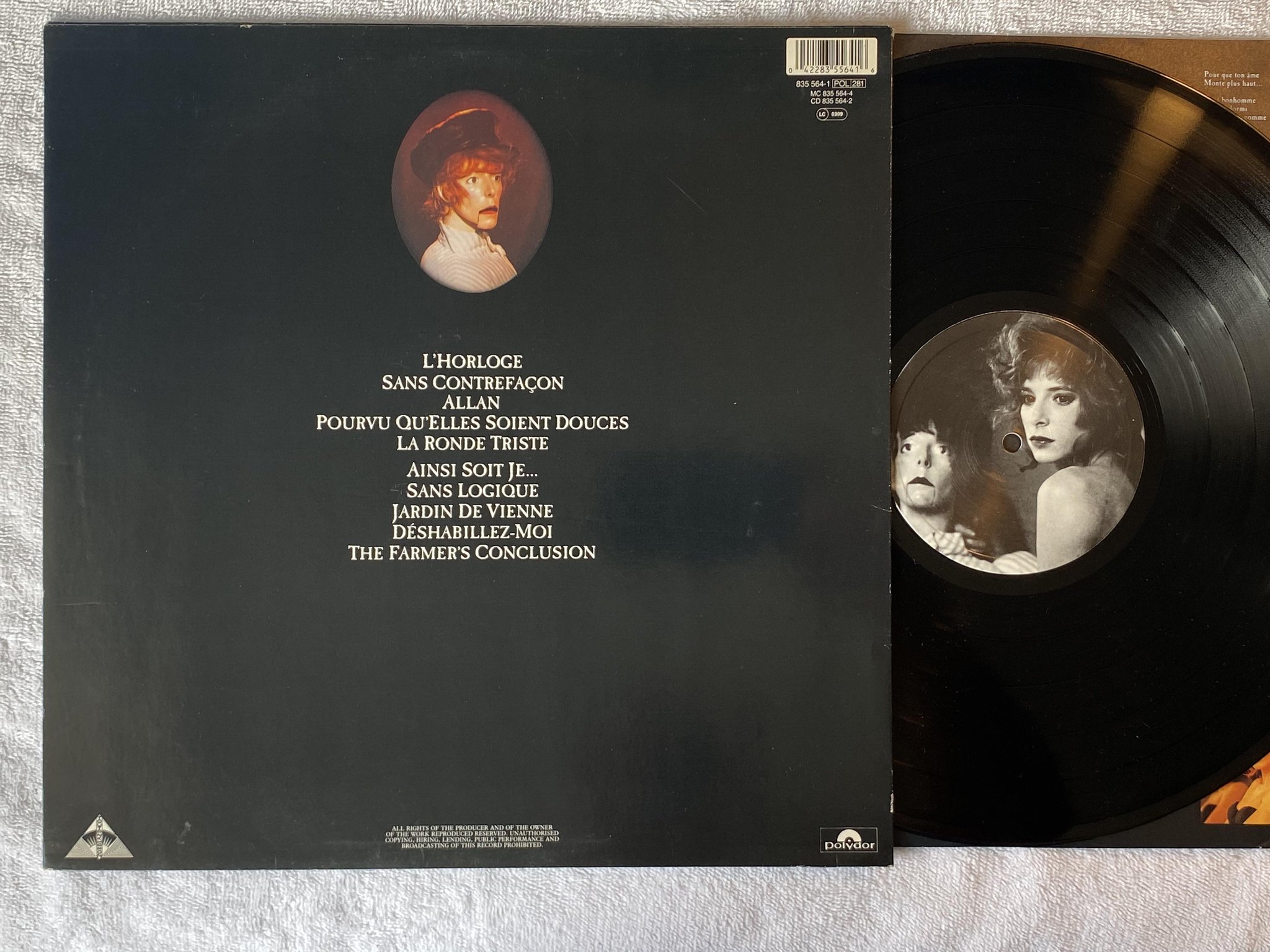 Omslagsbild för skivan MYLENE FARMER Ainsi Soit Je...LP -88 Hol POLYDOR 835 564-1 *** Chanson ***