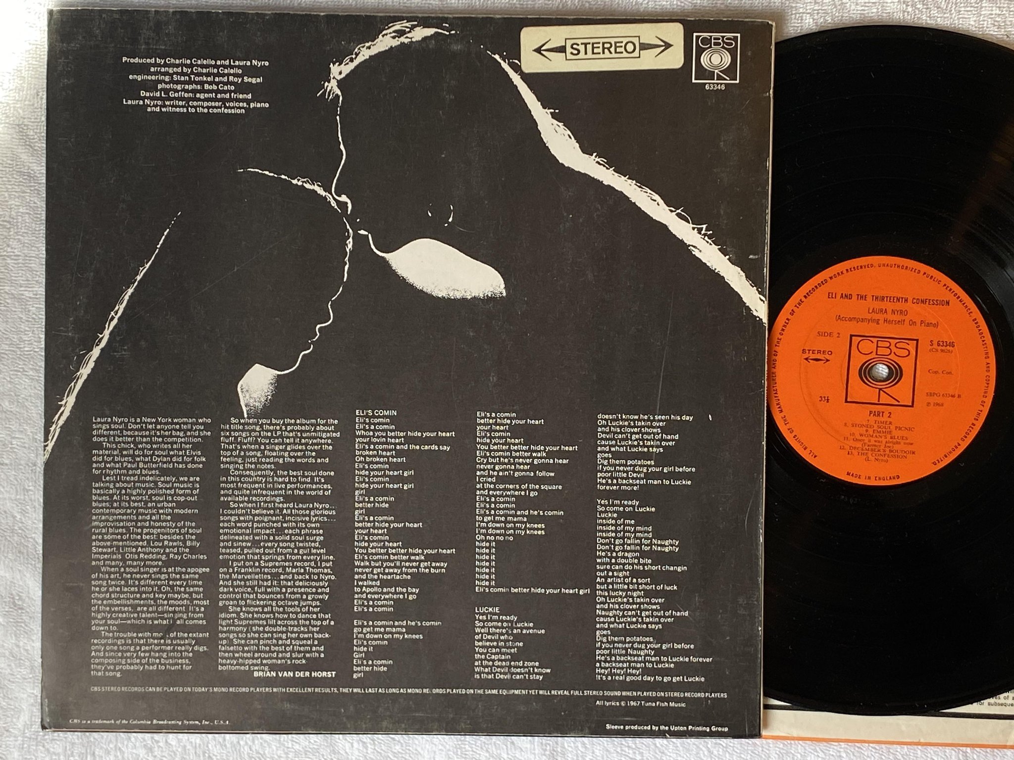 Omslagsbild för skivan LAURA NYRO Eli And The Thirteenth Confession LP -68 UK CBS 63346