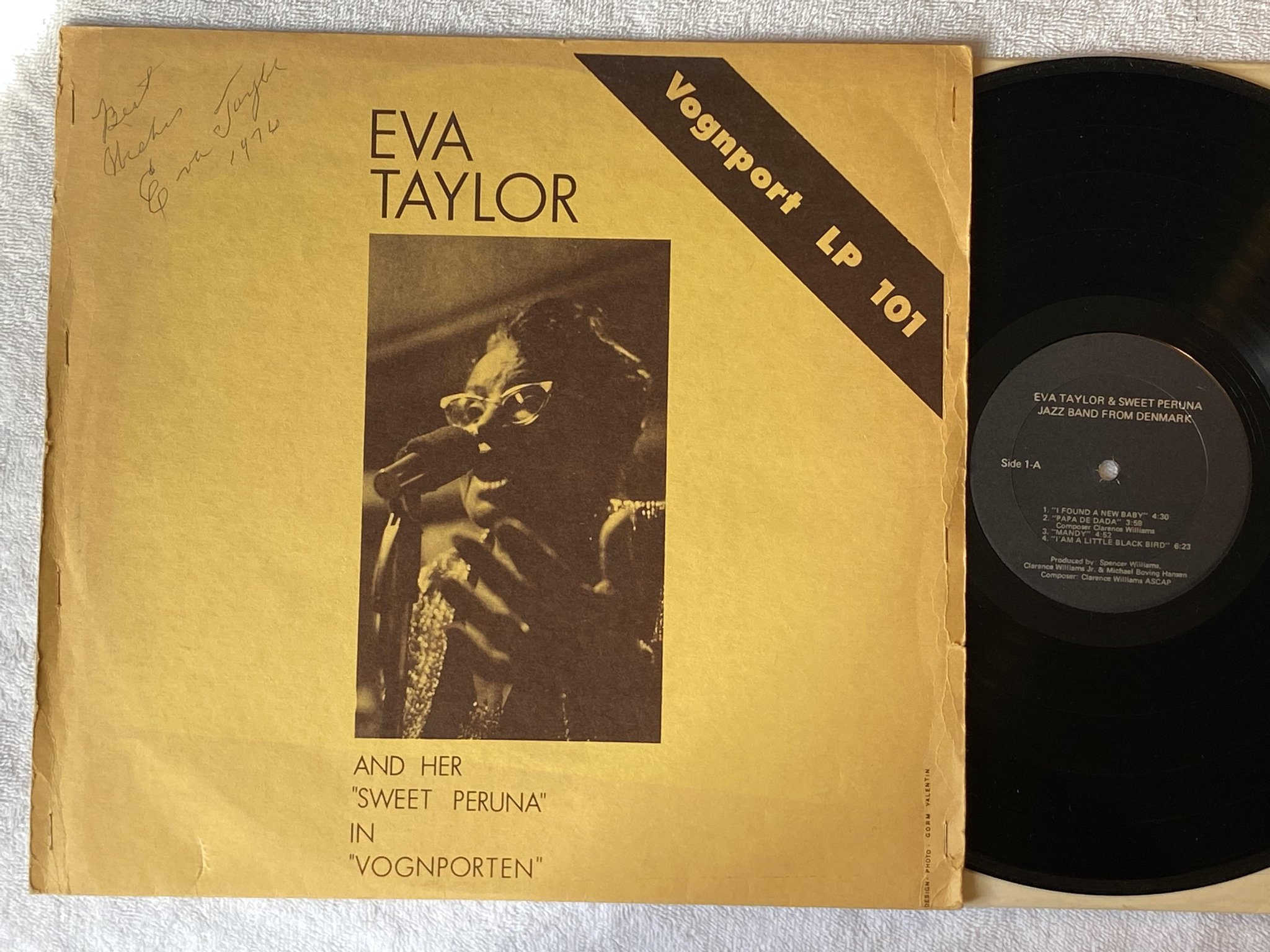 Omslagsbild för skivan EVA TAYLOR And Her "Sweet Peruna" In "Vognporten" LP -74 Den VOGNPORT LP-101
