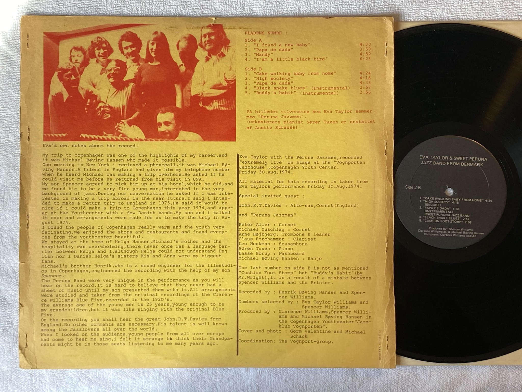 Omslagsbild för skivan EVA TAYLOR And Her "Sweet Peruna" In "Vognporten" LP -74 Den VOGNPORT LP-101