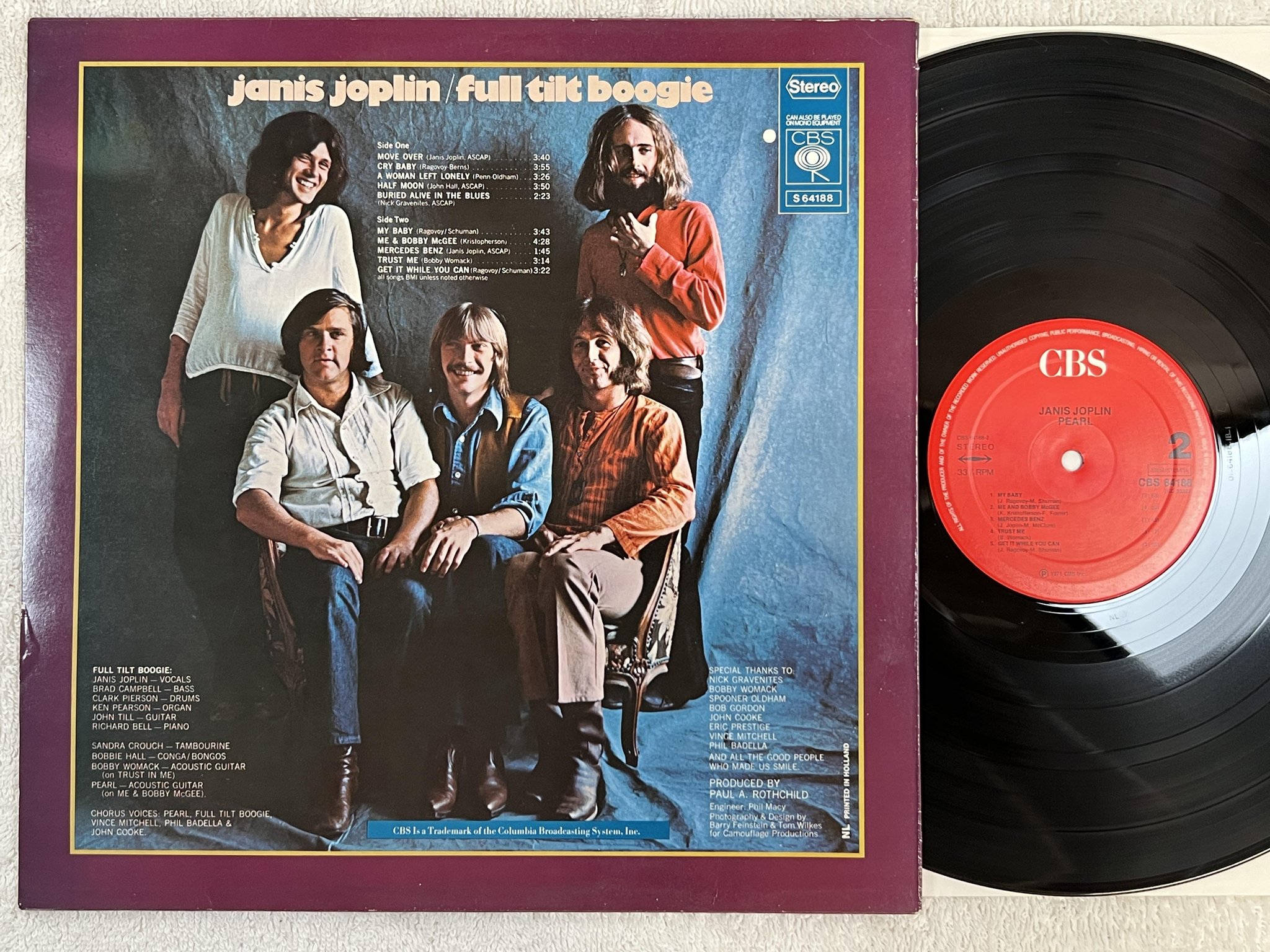 Omslagsbild för skivan JANIS JOPLIN pearl LP re Hol CBS 64188