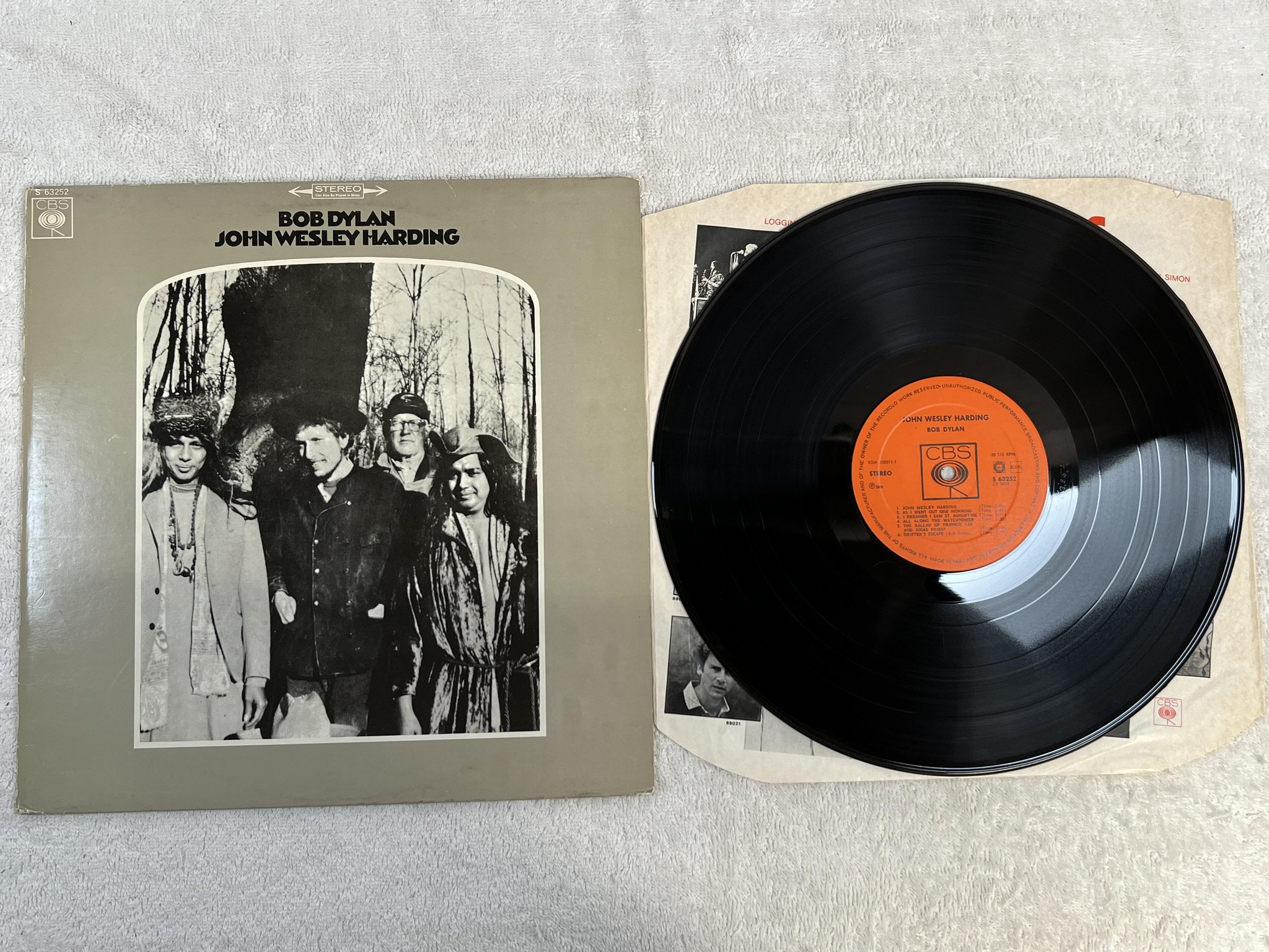Omslagsbild för skivan BOB DYLAN John Wesley Harding LP Hol CBS S 63252