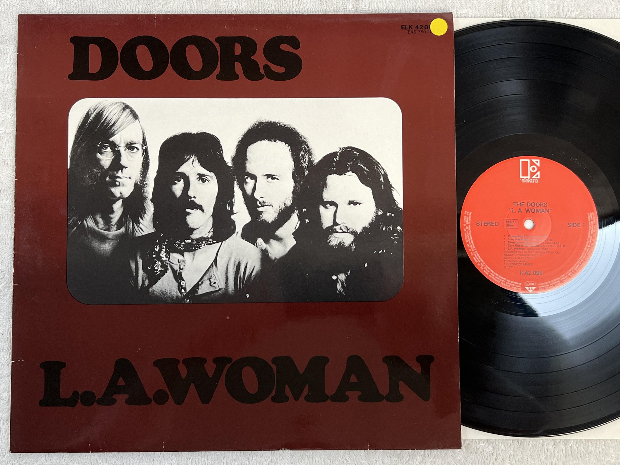 Omslagsbild för skivan THE DOORS LA woman LP re Ger ELEKTRA K 42090