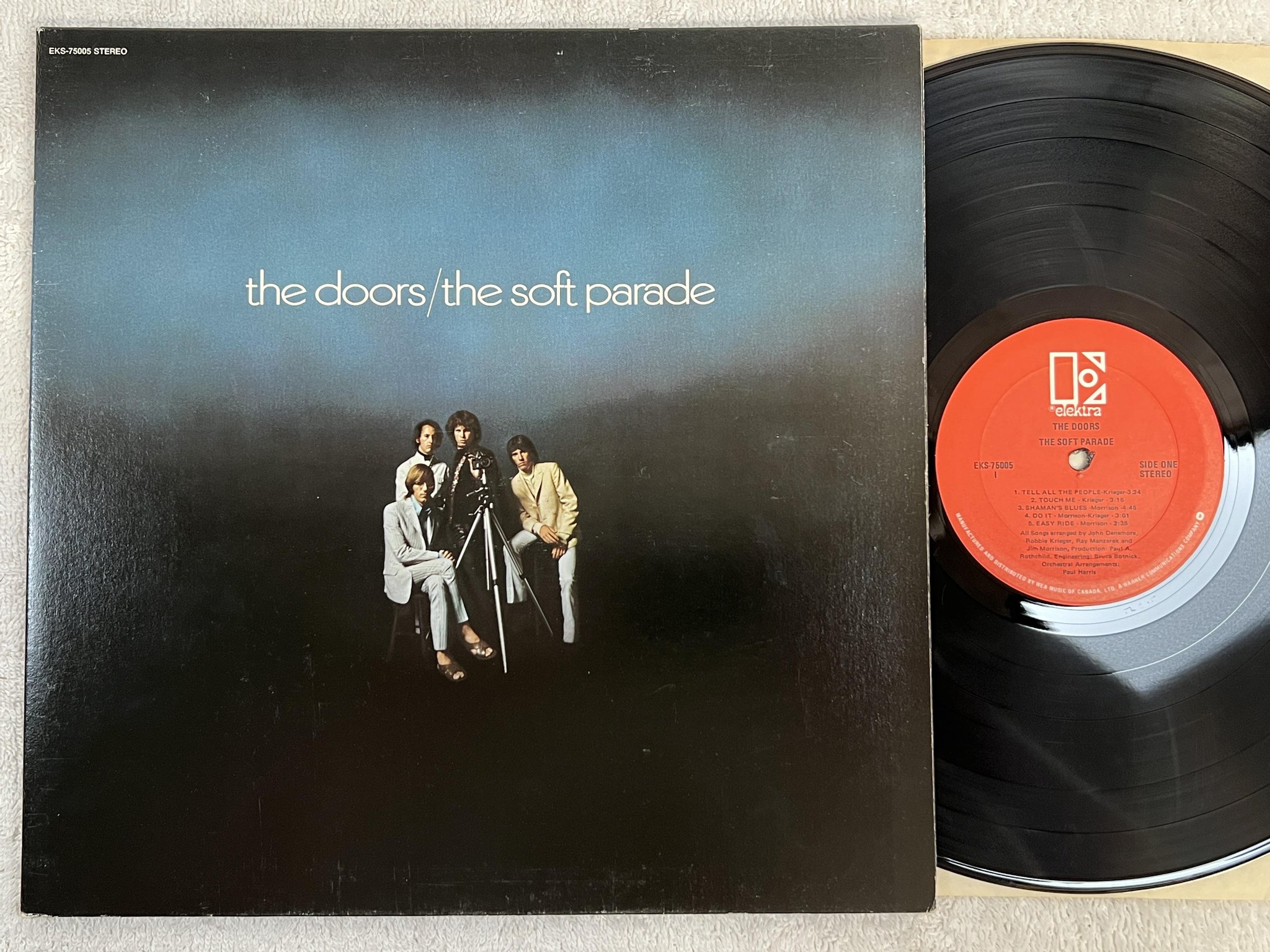 Omslagsbild för skivan THE DOORS the soft parade LP re Can ELEKTRA EKS 75005