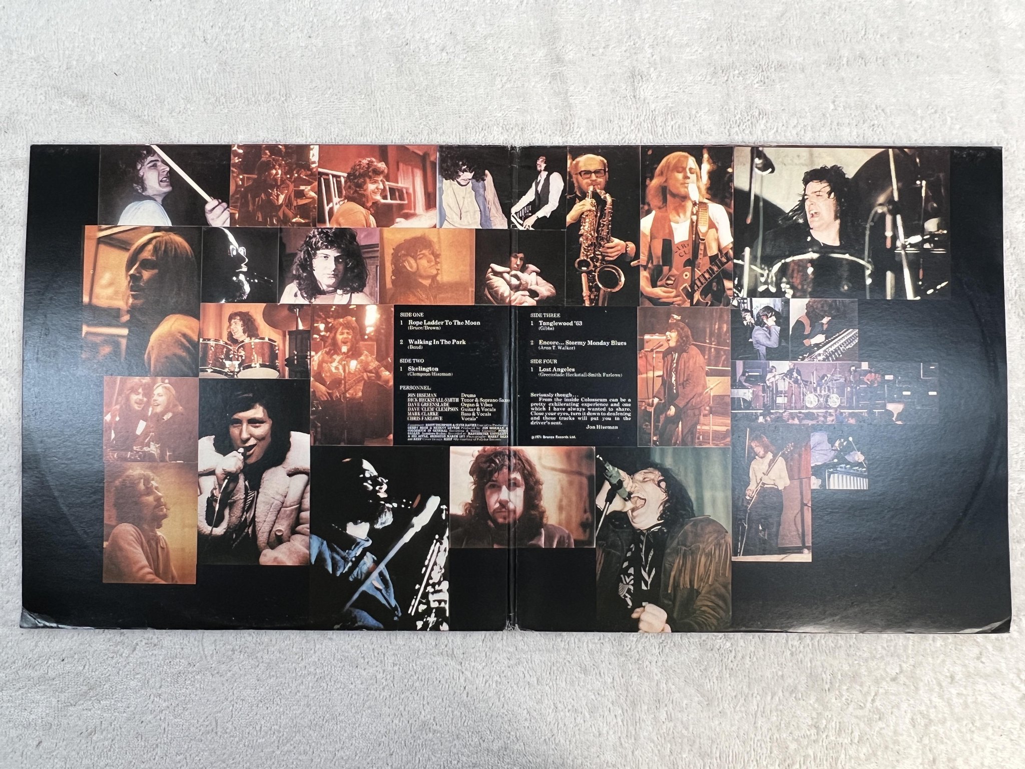 Omslagsbild för skivan COLOSSEUM live 2xLP UK BRONZE BRON 499