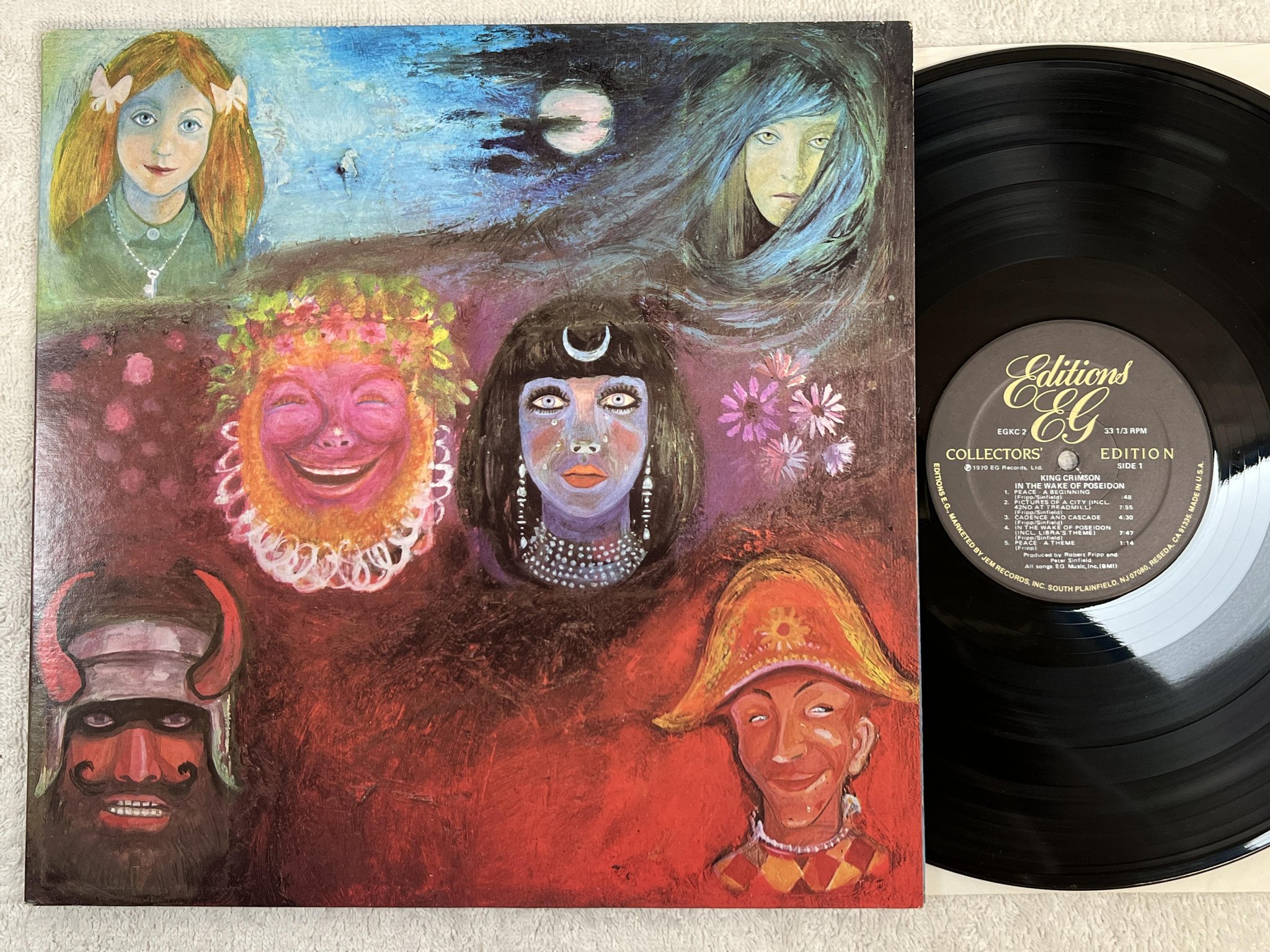 Omslagsbild för skivan KING CRIMSON in the wake of poseidon LP re US EDITIONS EG EGKC 2