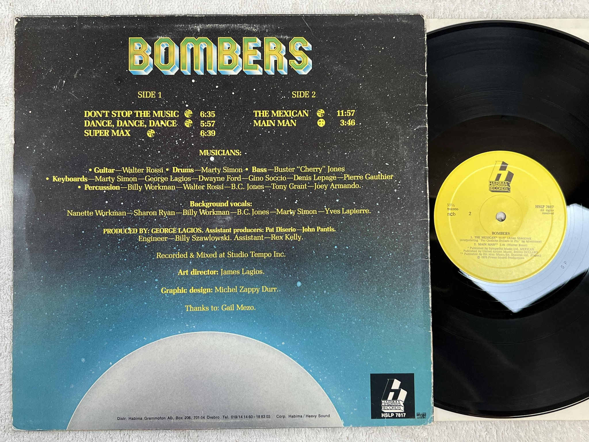 Omslagsbild för skivan BOMBERS s/t LP ncb HABIMA HSLP 7817 *** THE MEXICAN ***