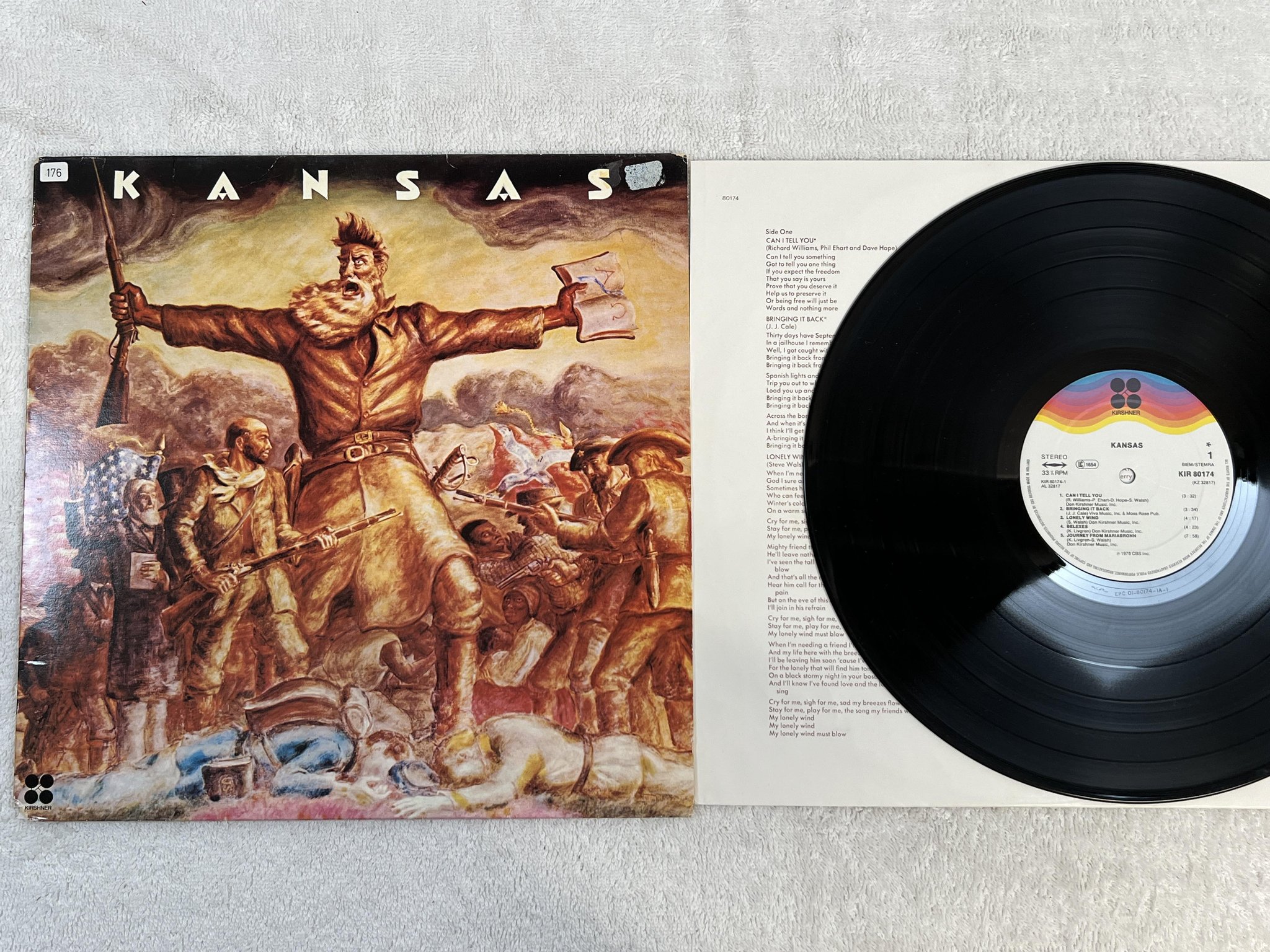 Omslagsbild för skivan KANSAS s/t LP -78 Hol KIRSHNER KIR 80174