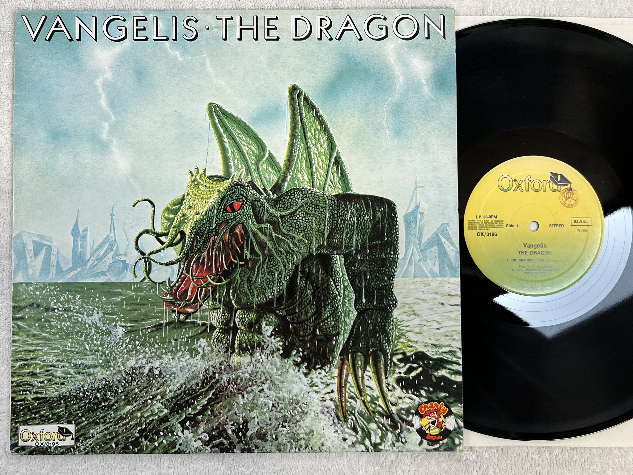 Omslagsbild för skivan VANGELIS the dragon LP -81 Ita OXFORD OX/3196