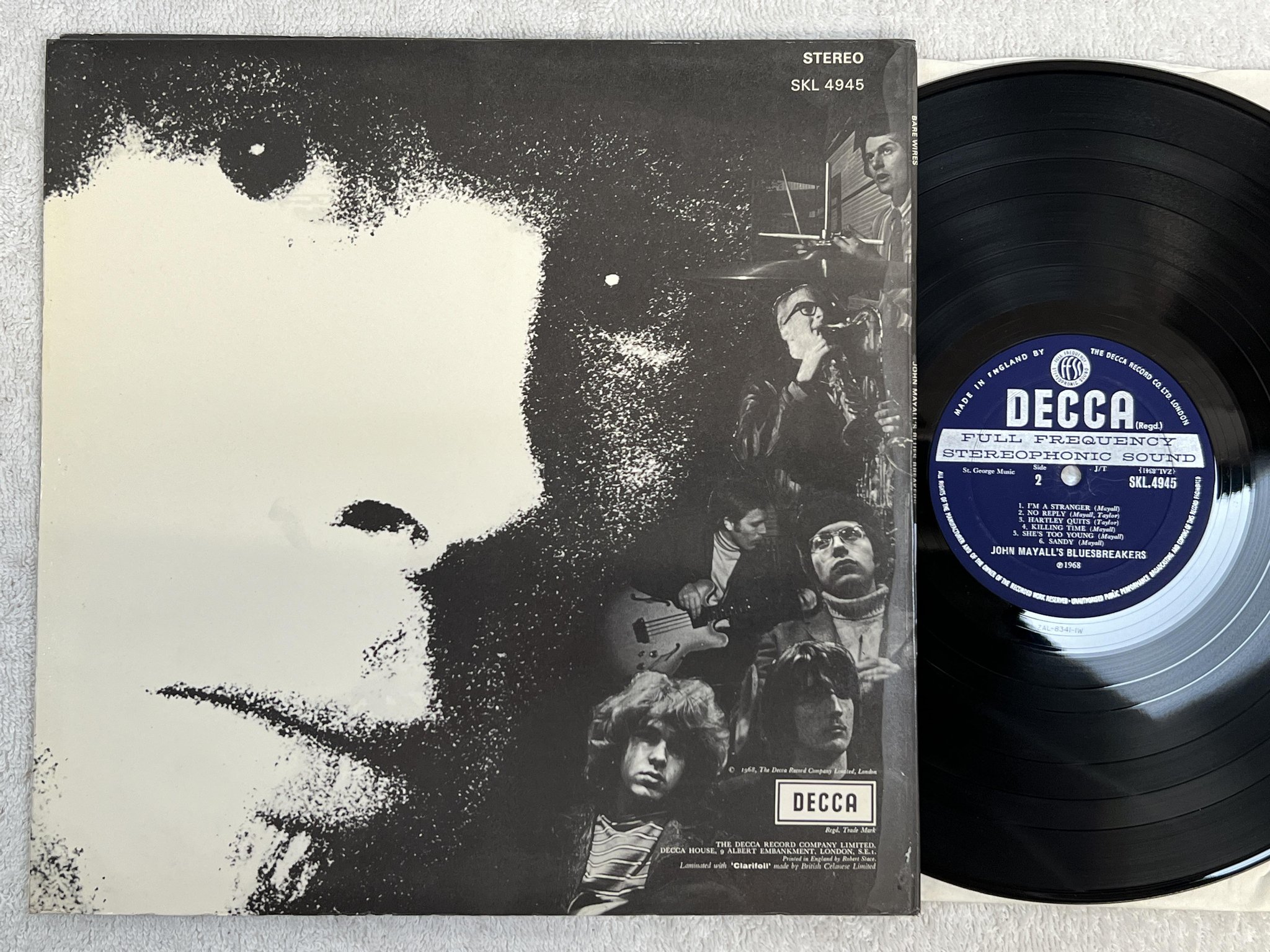 Omslagsbild för skivan JOHN MAYALL bare wires LP -68 UK DECCA SKL 4945