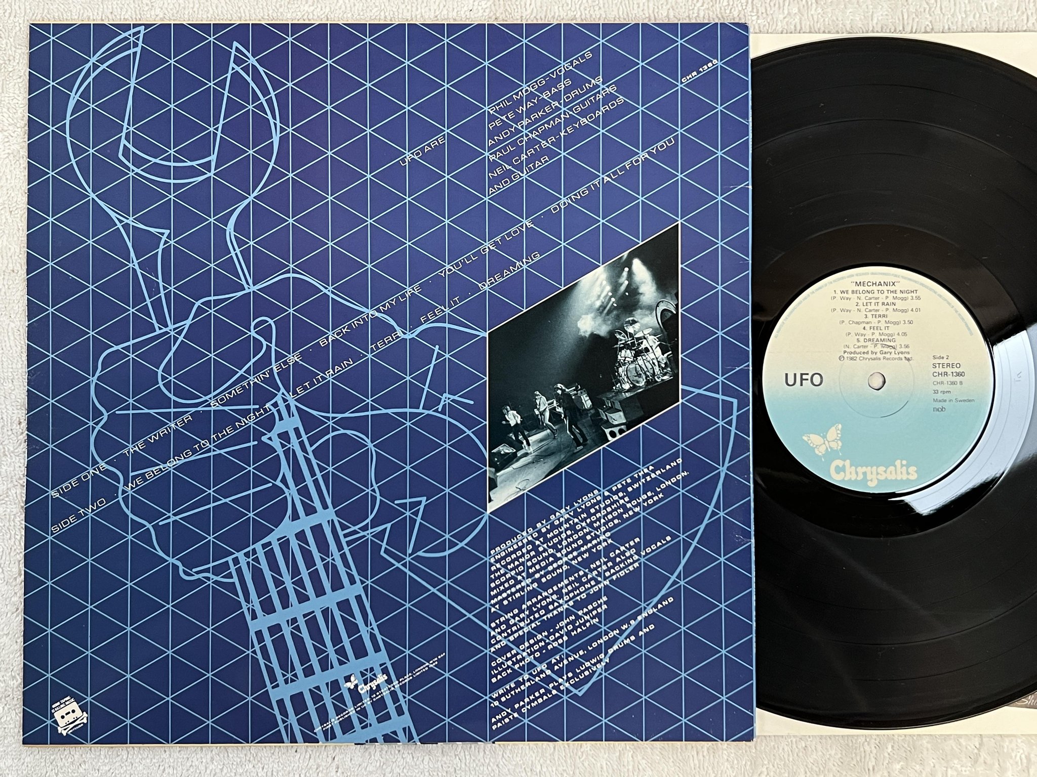 Omslagsbild för skivan UFO mechanix LP -82 ncb CHRYSALIS CHR-1360 *** POSTER ***