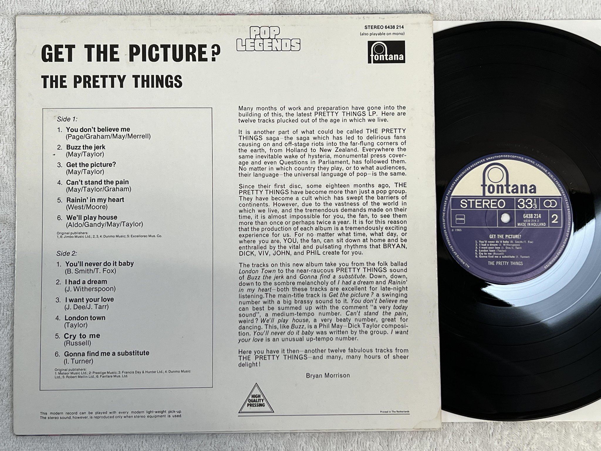 Omslagsbild för skivan THE PRETTY THINGS get the picture? LP re Hol FONTANA 6438214