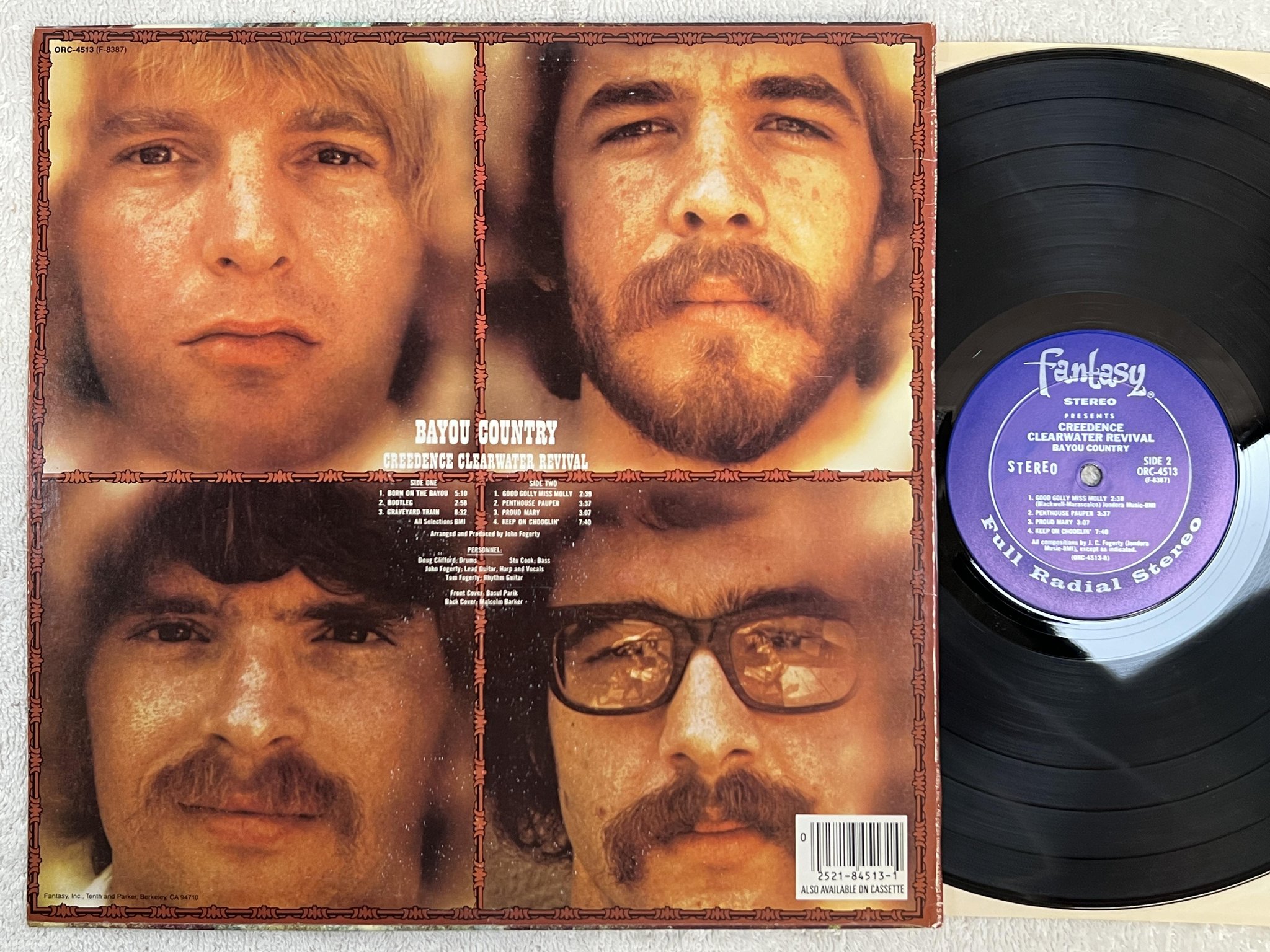 Omslagsbild för skivan CREEDENCE CLEARWATER REVIVAL Bayou country LP re US FANTASY ORC-4513