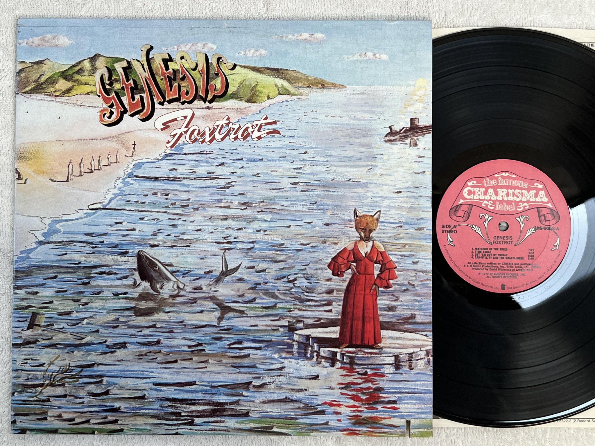 Omslagsbild för skivan GENESIS foxtrot LP -72 US THE FAMOUS CHARISMA LABEL CAS 1058