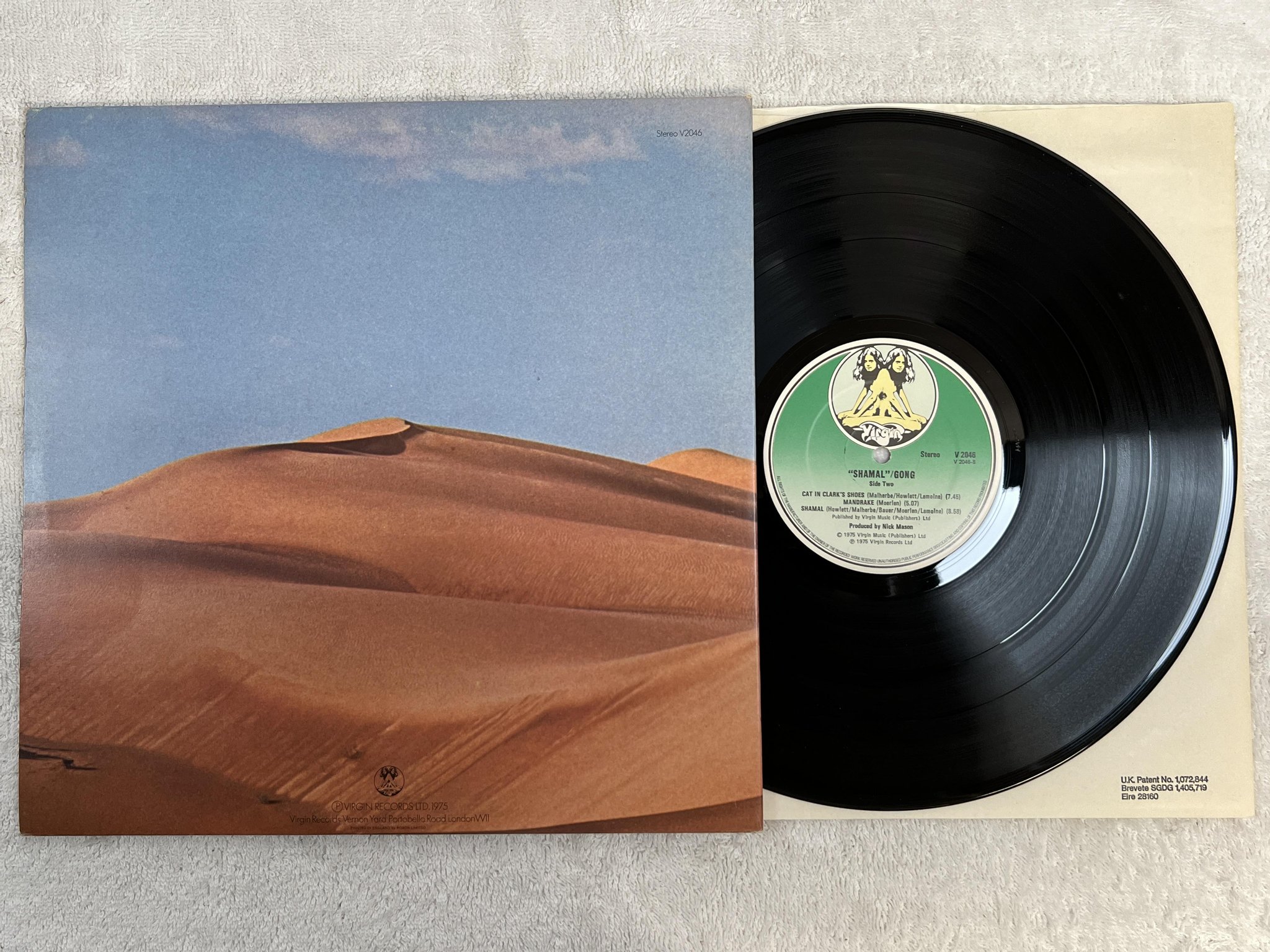 Omslagsbild för skivan GONG shamal LP -75 UK VIRGIN V2046