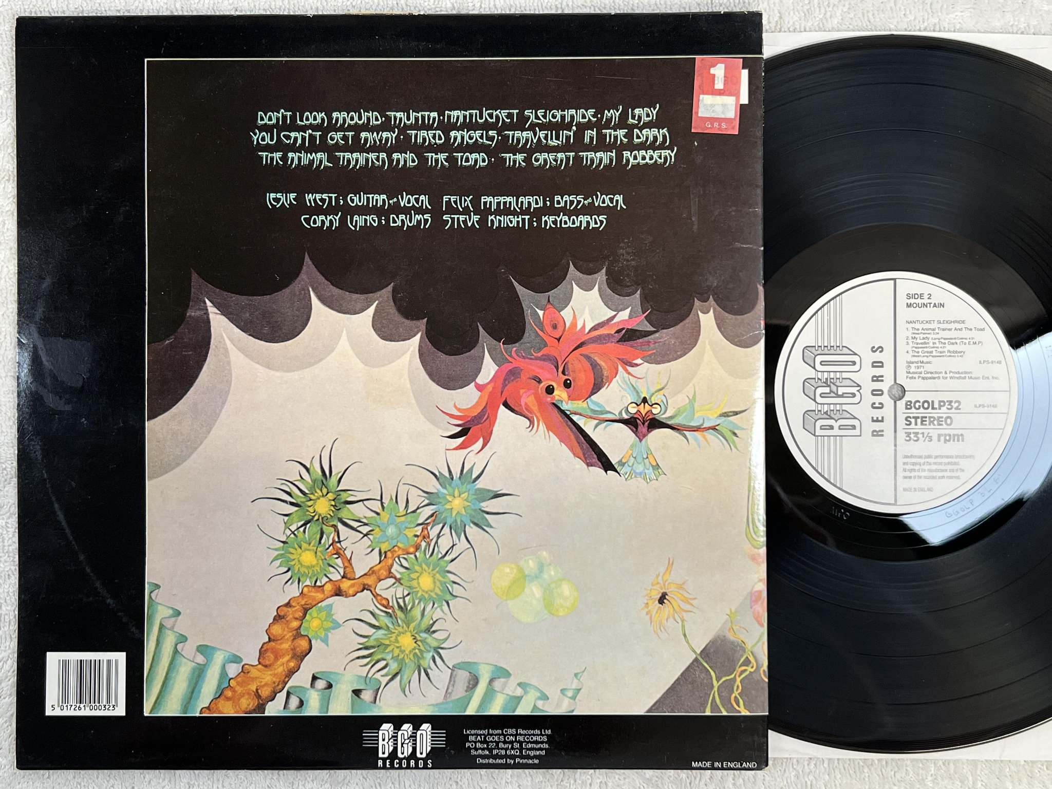 Omslagsbild för skivan MOUNTAIN nantucket sleighride LP re UK BGO BGOLP32